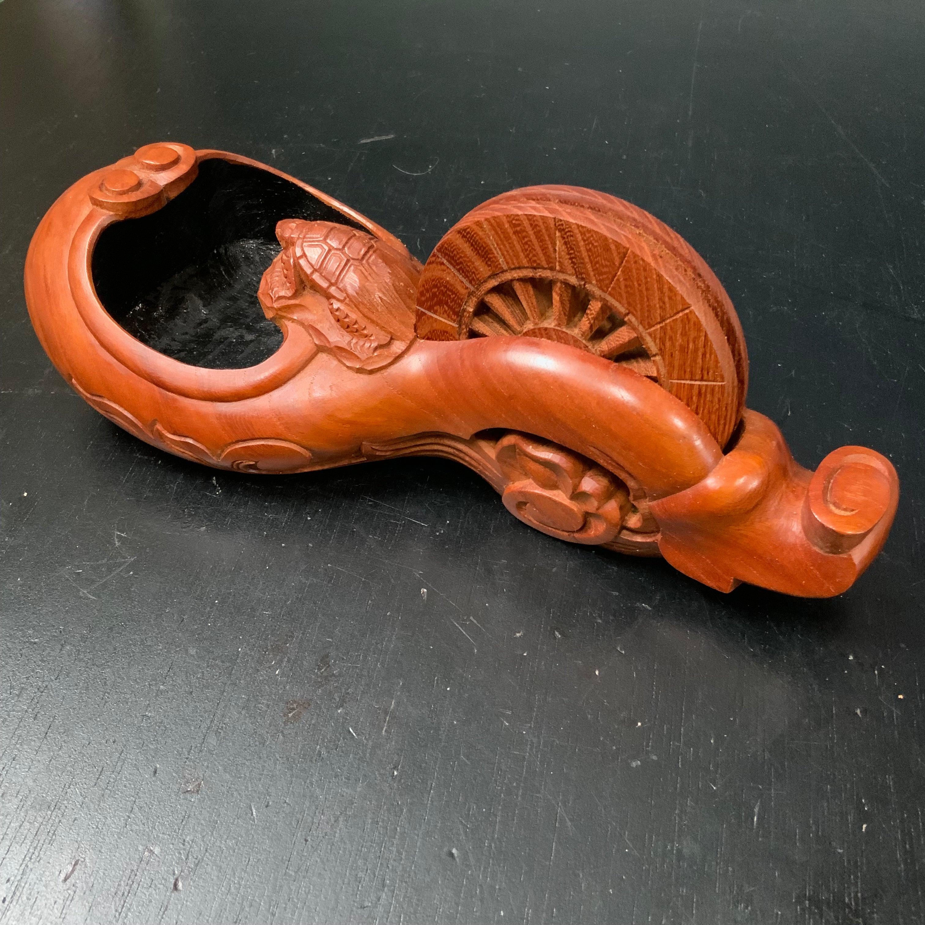 #ST53 Japanese Carpenter Ink Pot Traditional Measuring Tools Sumitsubo by Tsuboaki 坪昭作 墨壺 欅 255mm