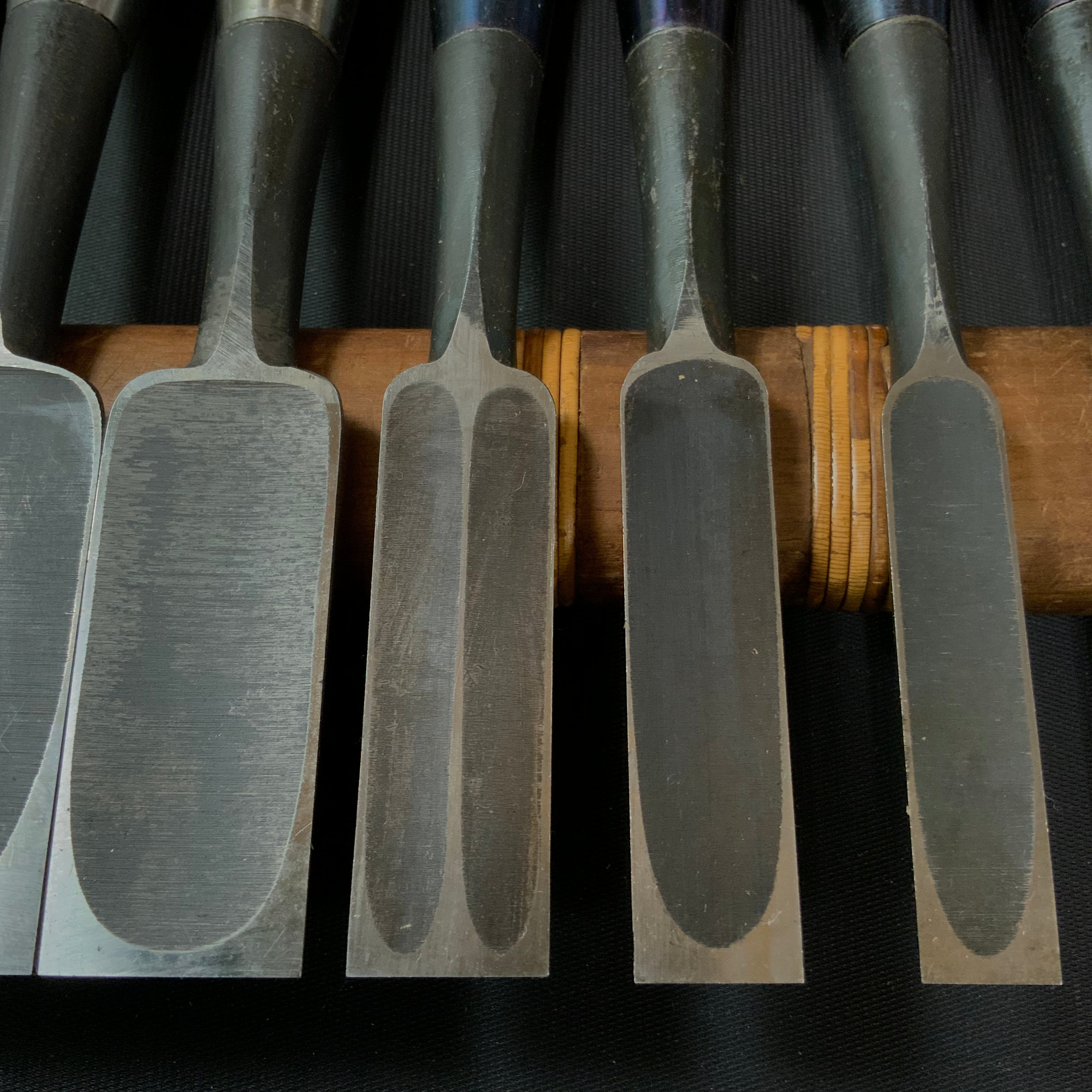 #M142 Mixed set for beginner Bench chisels set by unknown smith バラ鑿合わせ 初心者におすすめ 追入組鑿作者不明
