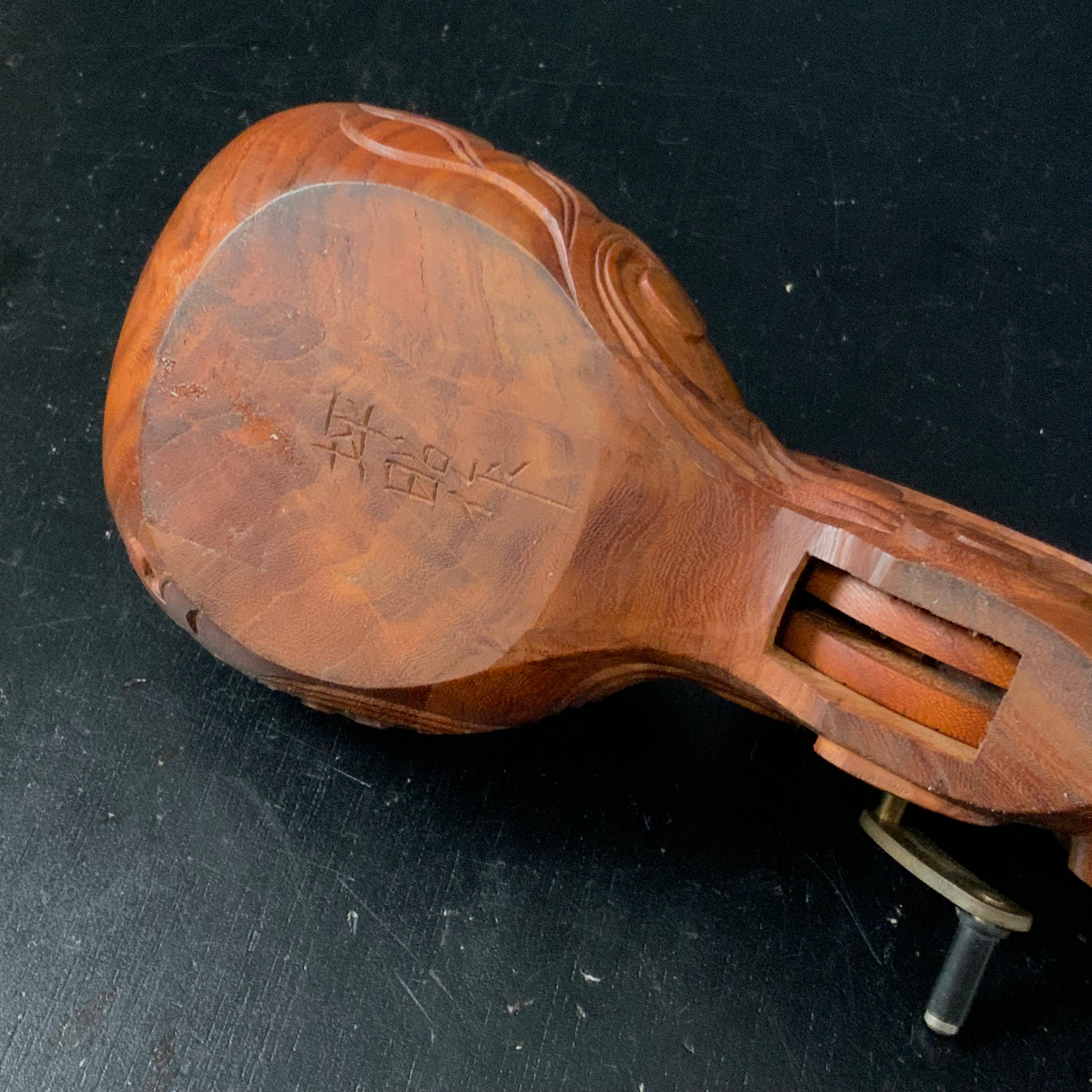 #ST55 Japanese Carpenter Ink Pot Traditional Measuring Tools Sumitsubo by Tsuboaki 坪昭作 墨壺 欅 200mm