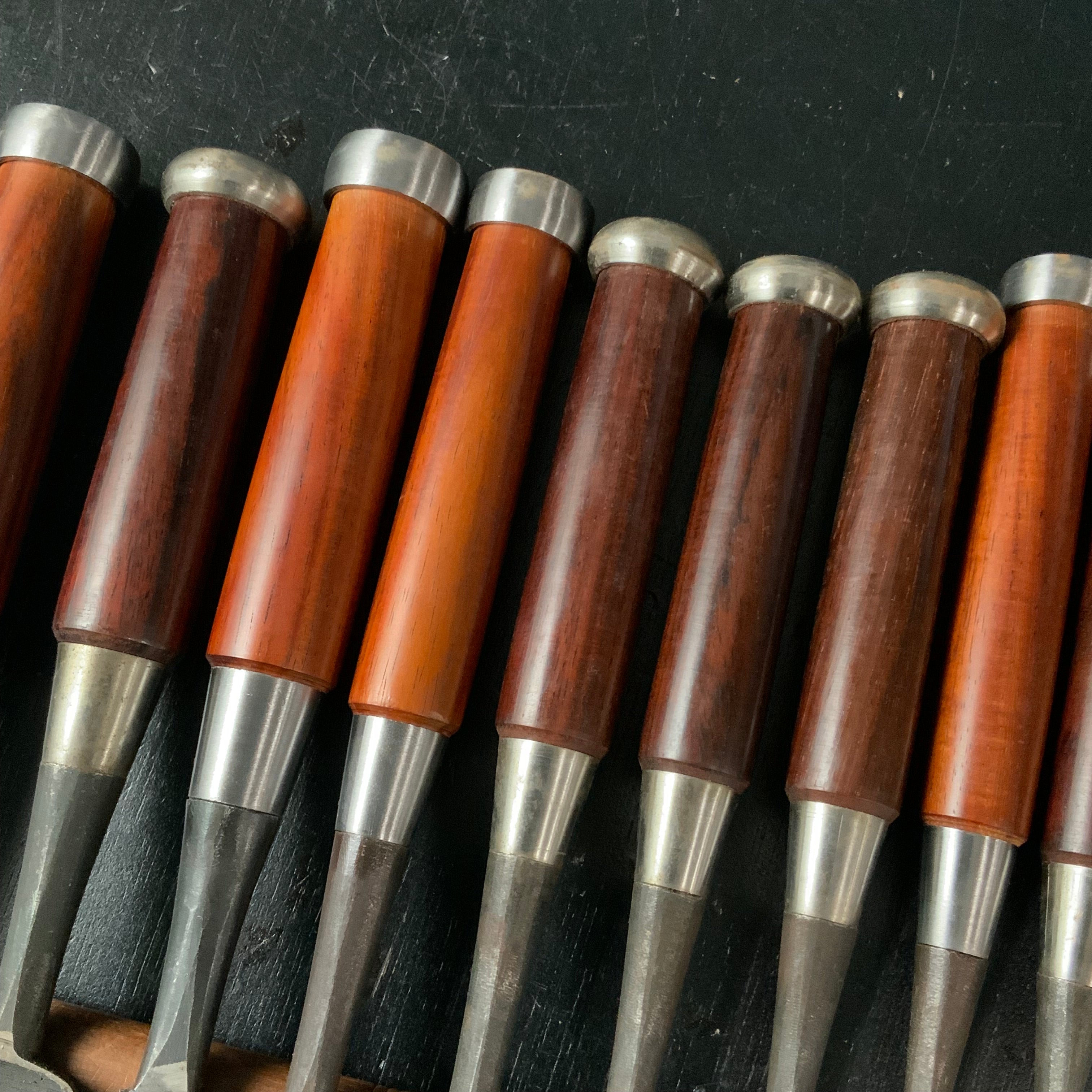 #M181 Mixed set for beginner Bench chisels set by unknown smith バラ鑿合わせ 初心者におすすめ 追入組鑿作者不明