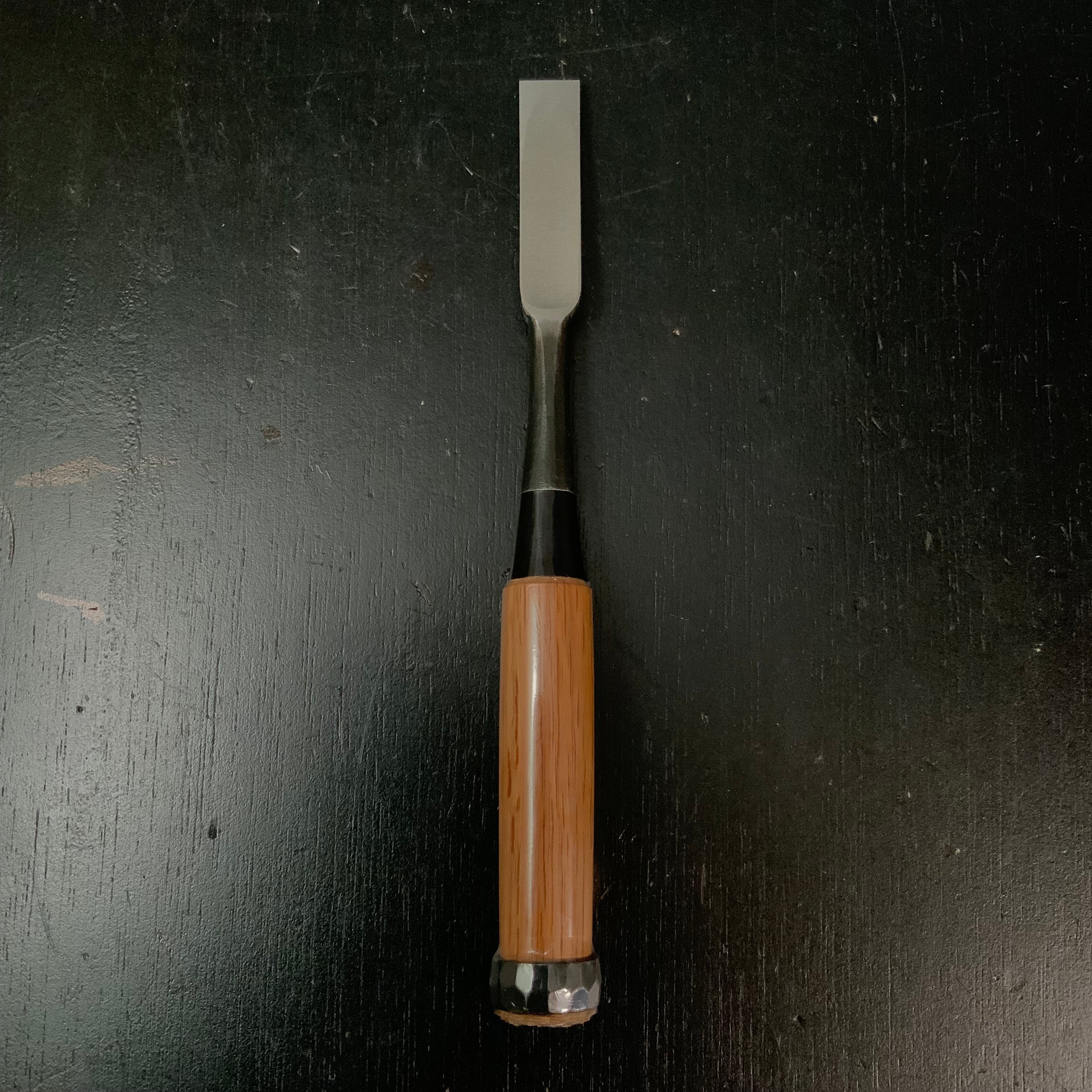 Tasai Bench chisels (Oirenomi) with blue steel 田斎作 黒仕上 追入鑿 15mm