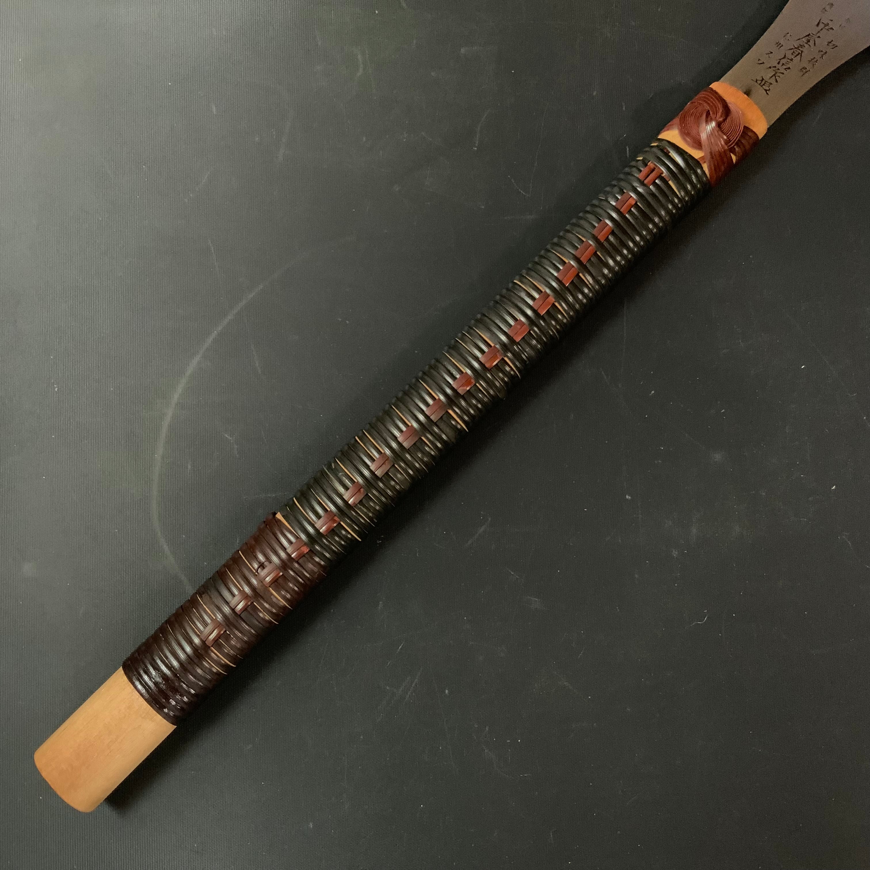 #R44 Ready to use! Old stock Double Edge Saw with Eddy Type Handles set by Kurashige 直ぐ使い 倉重栄助 目立 渦巻き柄 両刃鋸 280mm