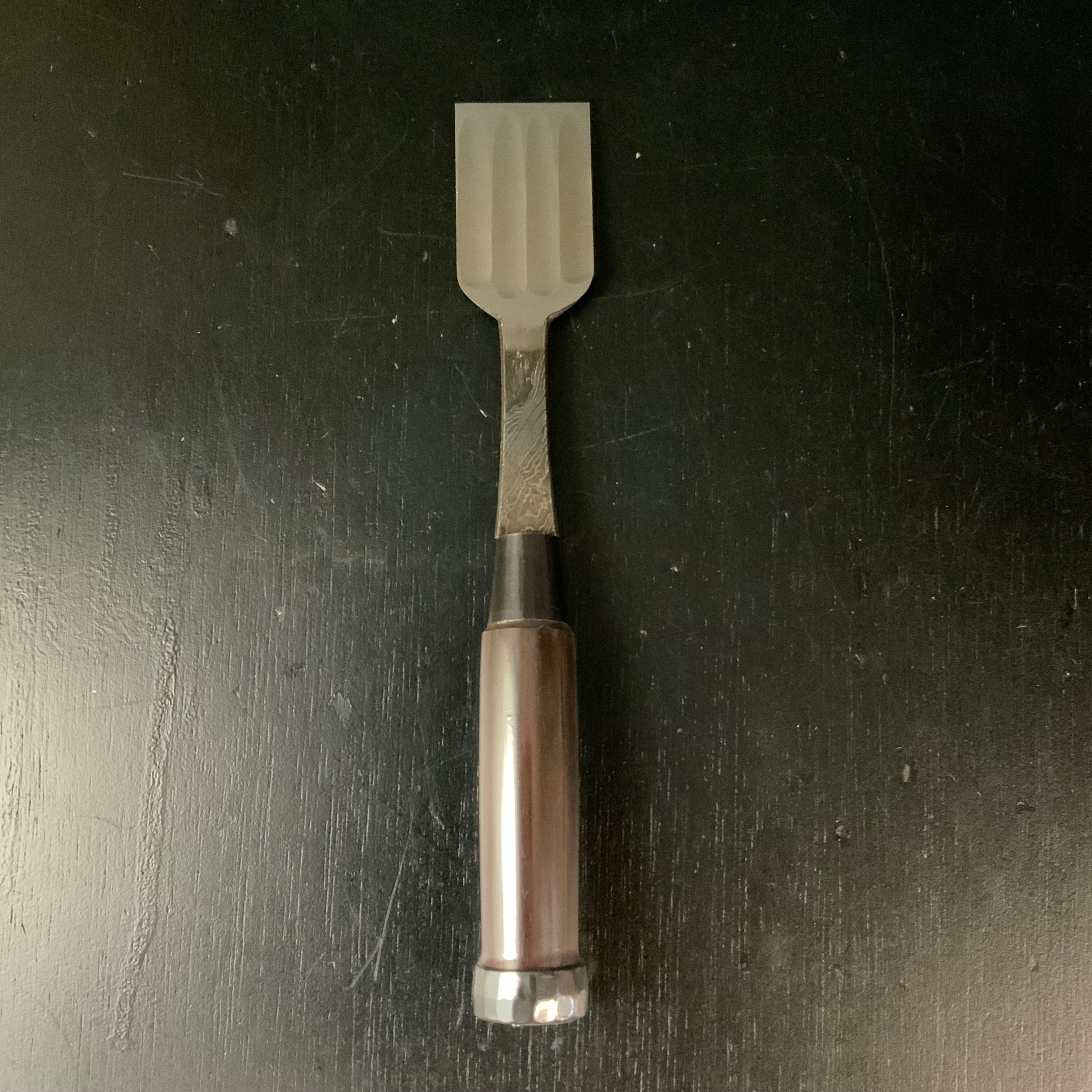 Tasai Mokume Special Hiramachi type Bench chisels with rose wood handle 田斎作 木目 平待鑿 四つ裏 紫檀柄 36mm