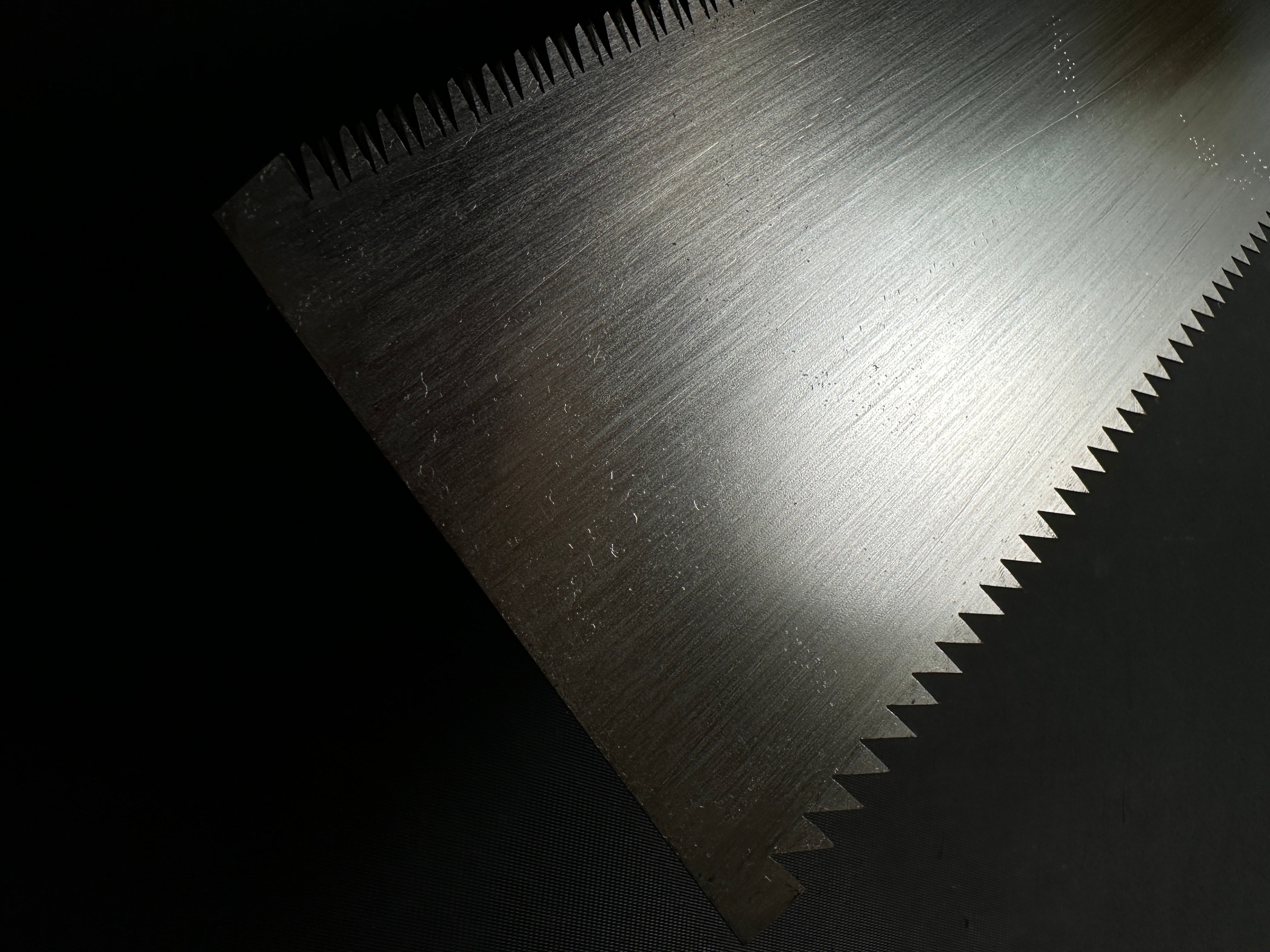 #R15 Ready to use! Old stock Double Edge (Ryoba) Saw with Eddy Type Handles set by Kurashige 直ぐ使い 倉重栄助 目立 渦巻き柄 両刃鋸 270mm