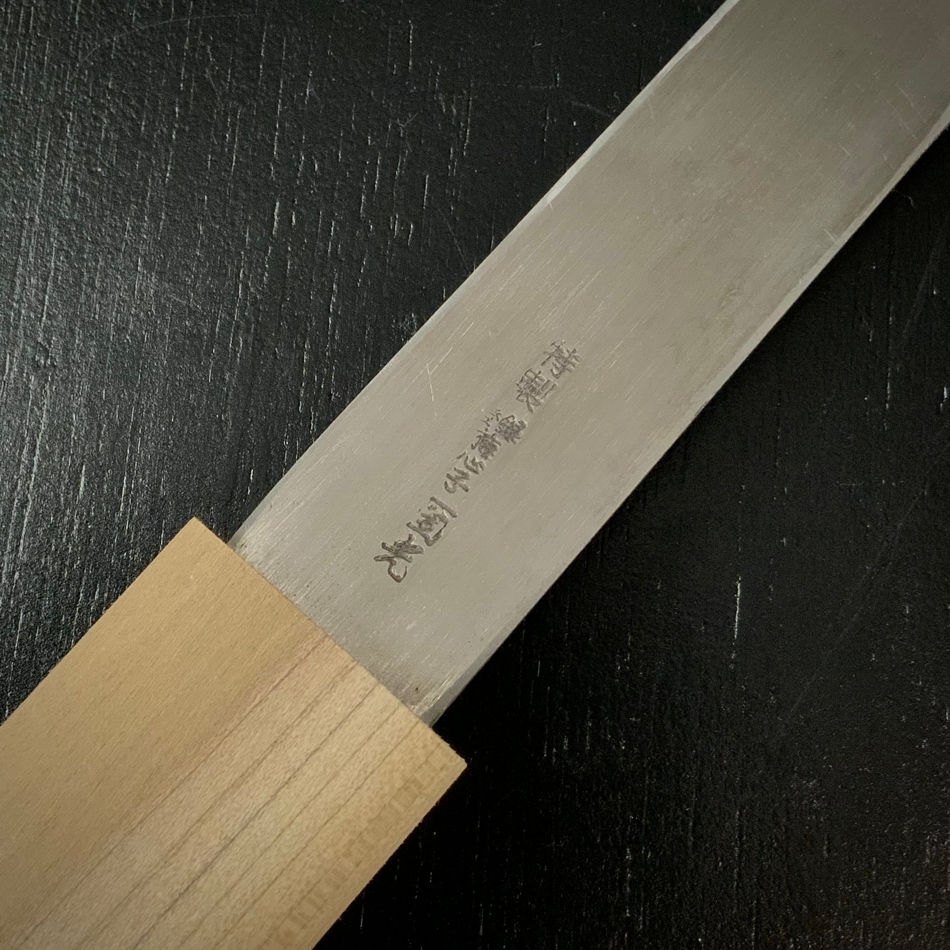 Baishinshi Kunimitsu Kuri Kokatana kiridashi type left hand 梅心子圀光 繰り小刀 切出型 鞘付 左 24mm