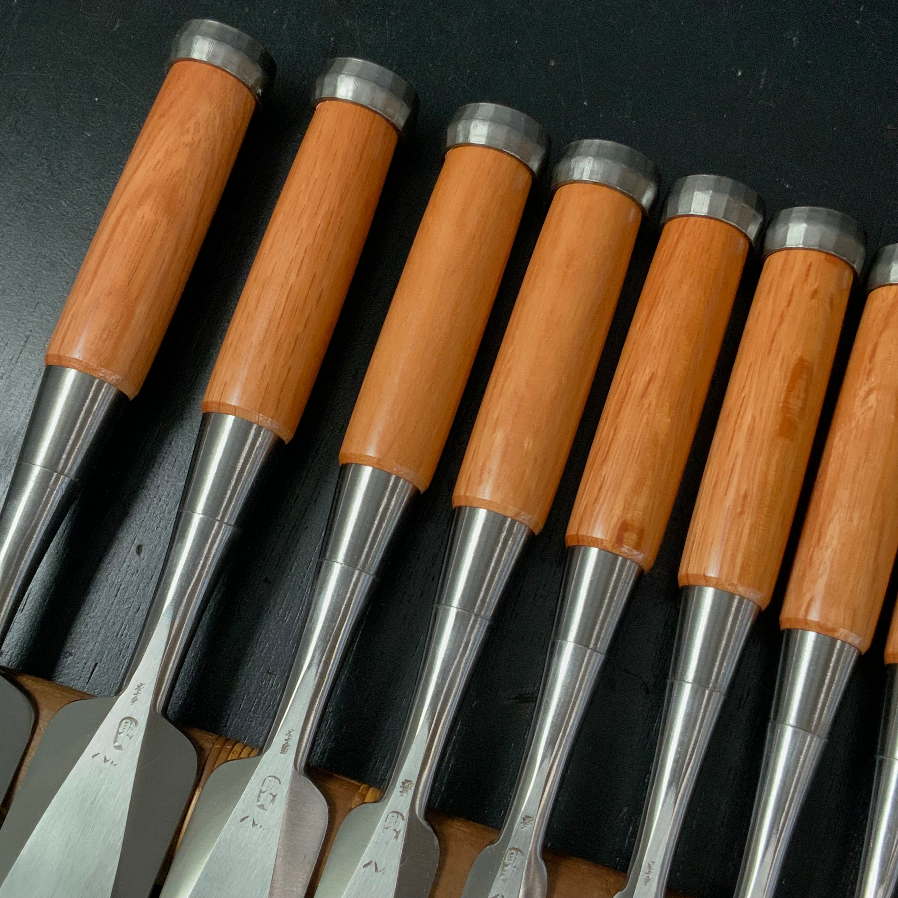 Sukemaru 4th High-Speed Steel Bench chisels 10pc set Ichimonji Type 四代助丸 碓氷淑郎 ハイス鋼追入組鑿 一文字 Oirenomi