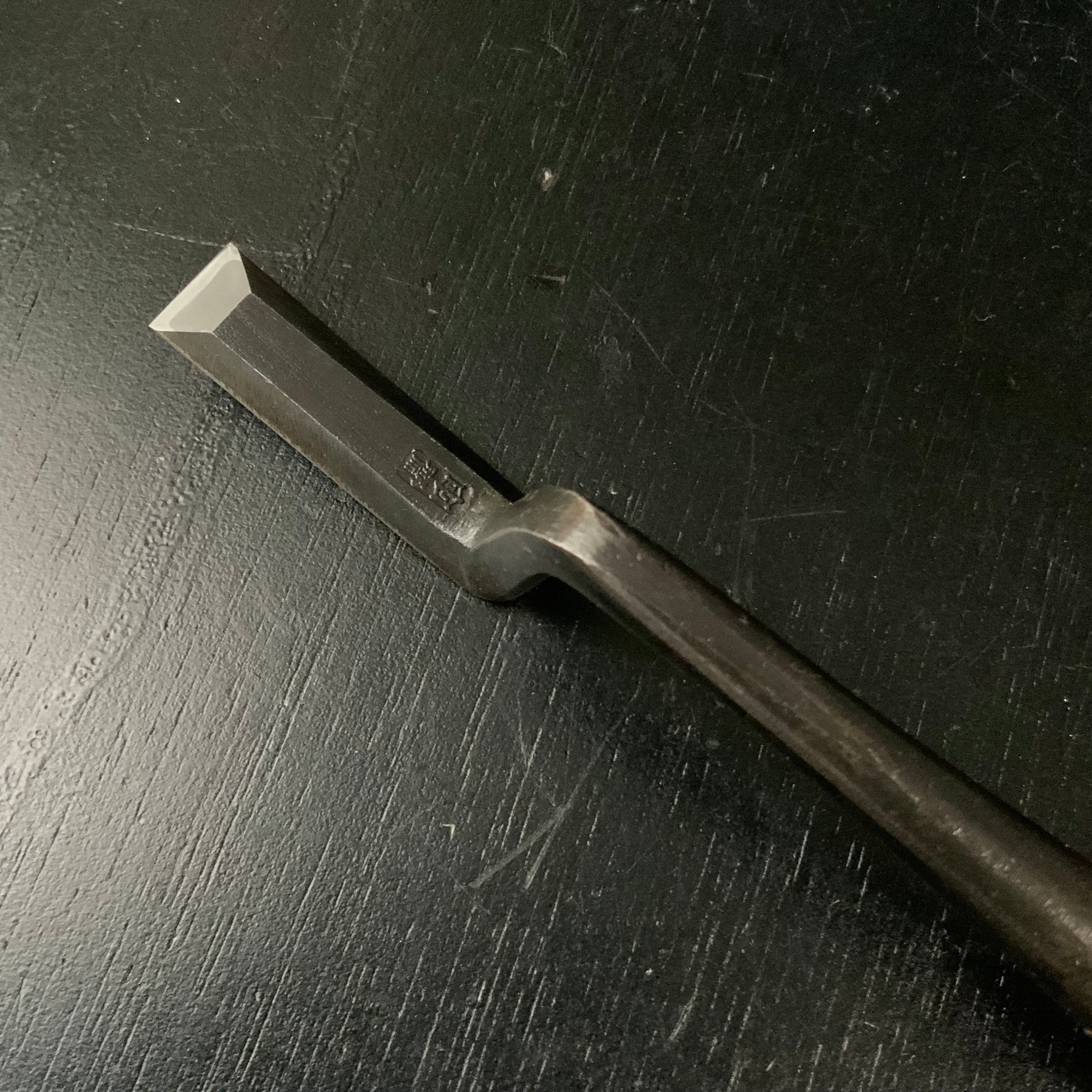 Tasai Special Trowel chisel (Kote nomi) 田斎作 面取鏝鑿 黒檀柄 15,24mm