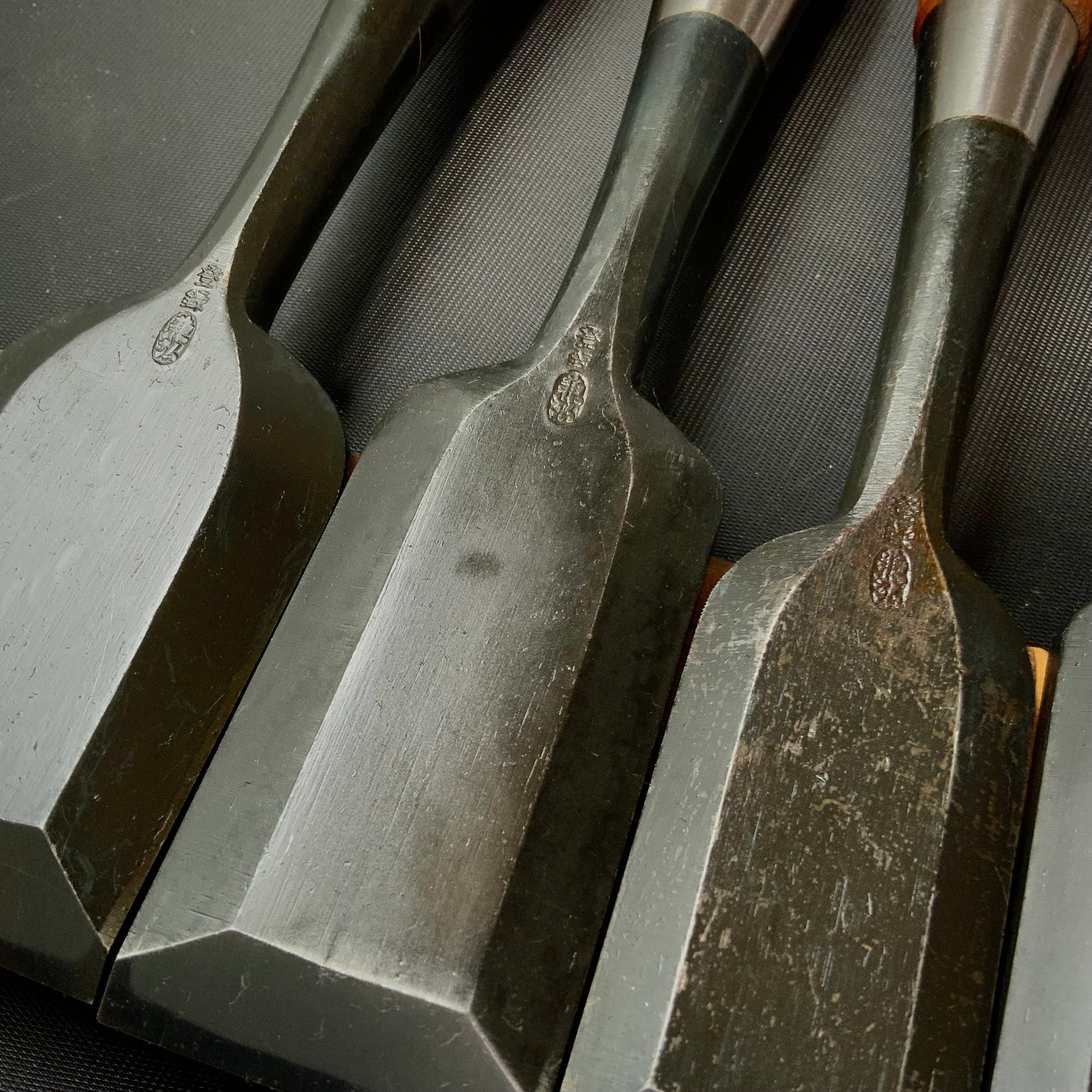 Old Stock Kanehiro Timber chisels 6piece set / 掘り出し物 兼弘 叩鑿 6本組