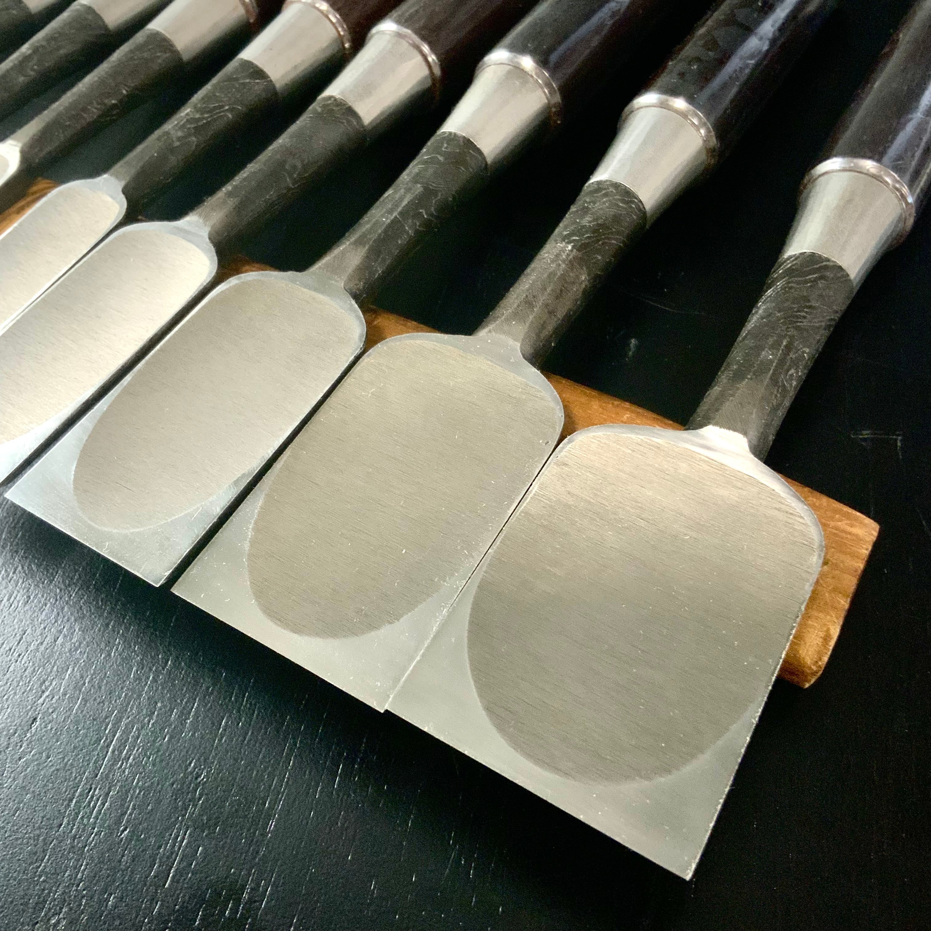 Tasai Mokume Special Bench chisels set with Rosewood handle 田斎作 木目造り 追入組鑿 10本組 紫檀柄