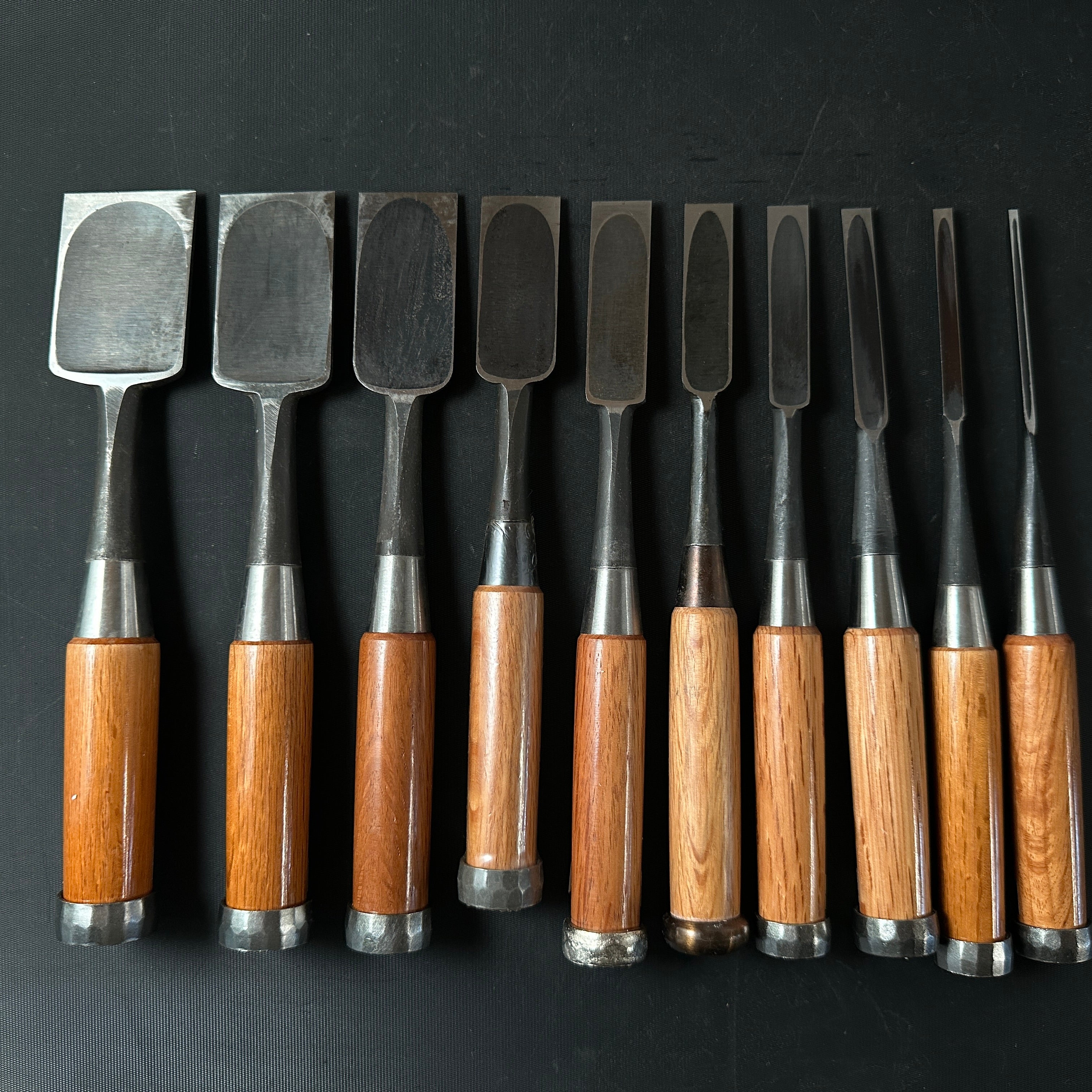 #M142 Mixed set for beginner Bench chisels set by unknown smith バラ鑿合わせ 初心者におすすめ 追入組鑿作者不明