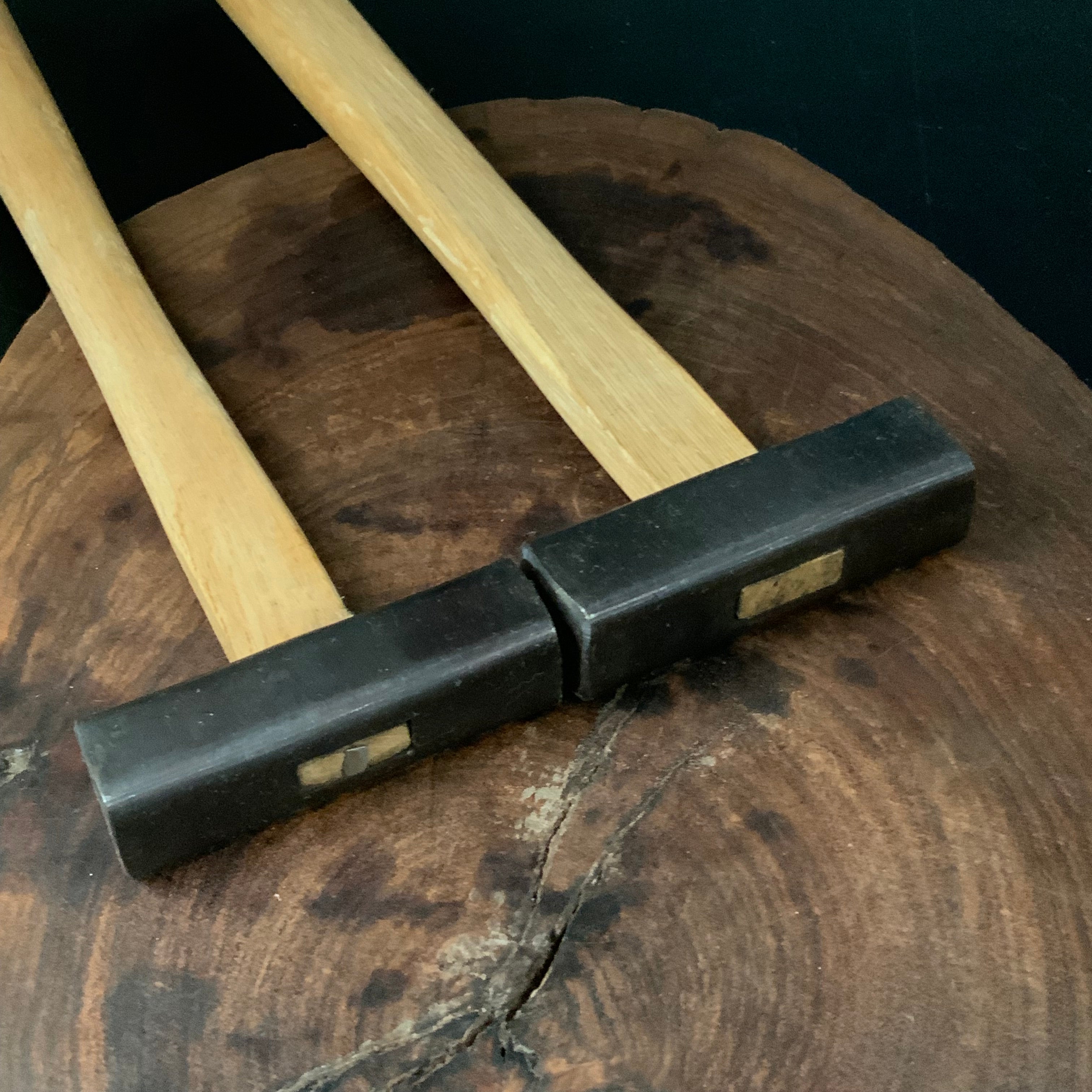 Old stock for beginner Marufumi Square Hammers Blacksmith finish with handle 掘出し物 丸文 四角玄翁 柄付 黒仕上