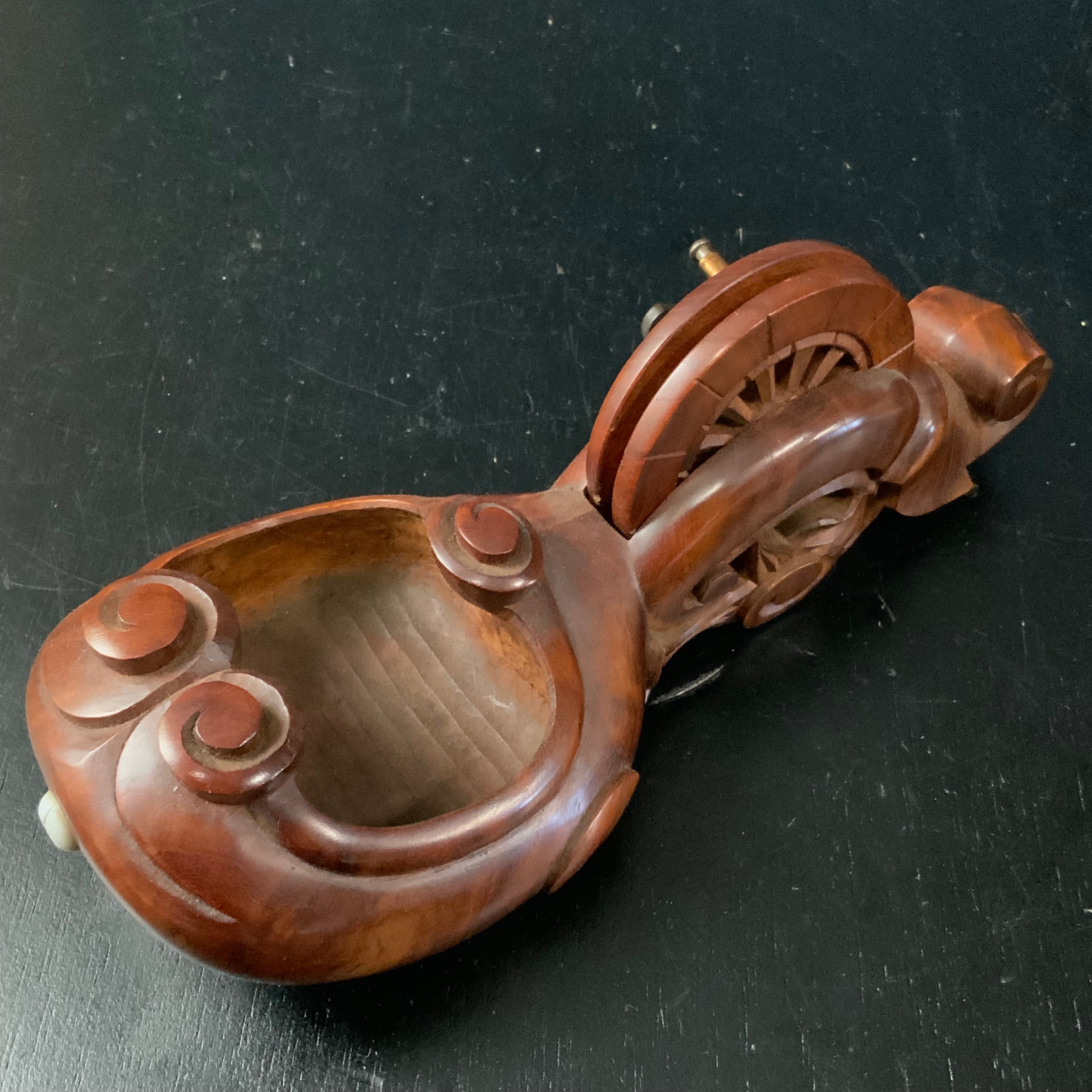 #ST56 Japanese Carpenter Ink Pot Traditional Measuring Tools Sumitsubo by Tsuboaki 坪昭作 墨壺 新若葉坪 神代仕上欅 210mm