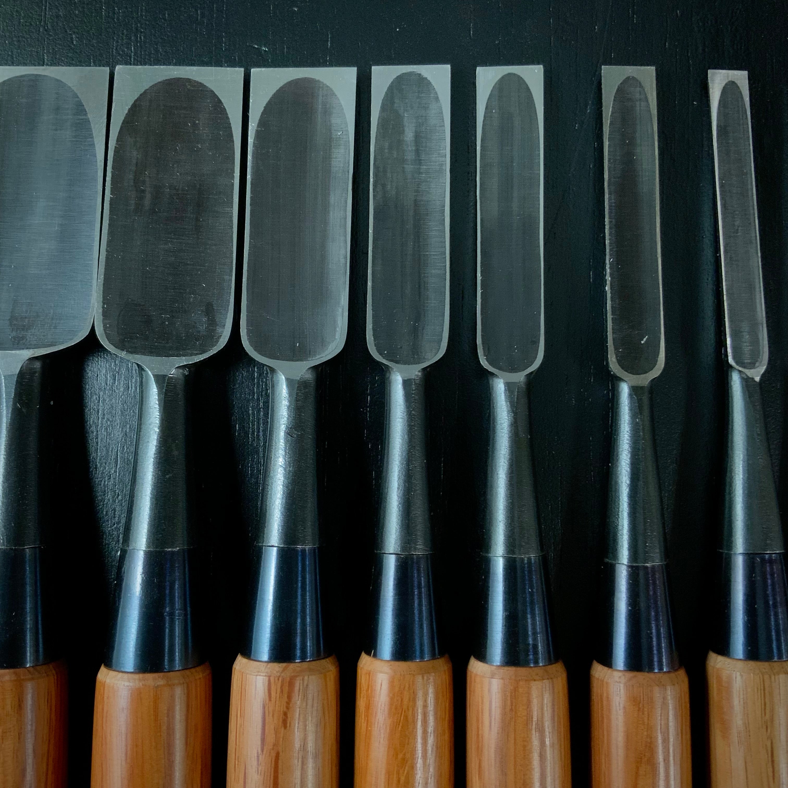 #M168 No brand Bench chisels set by unknown smith 無名 追入組鑿 10本組 作者不明