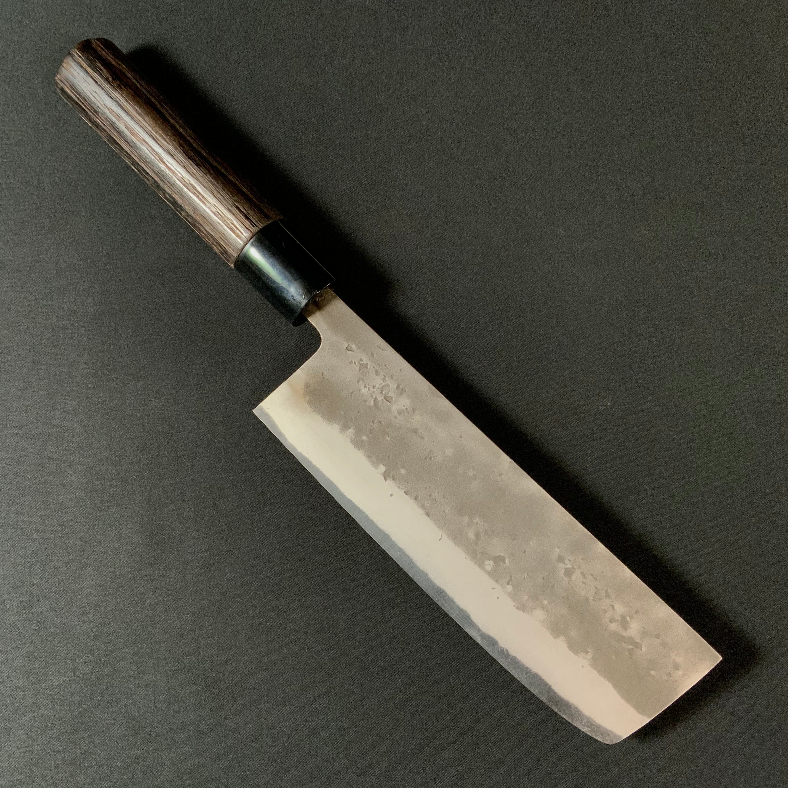 梨地 菜切包丁 青紙付 165mm Nakiri Bocho with blue steel