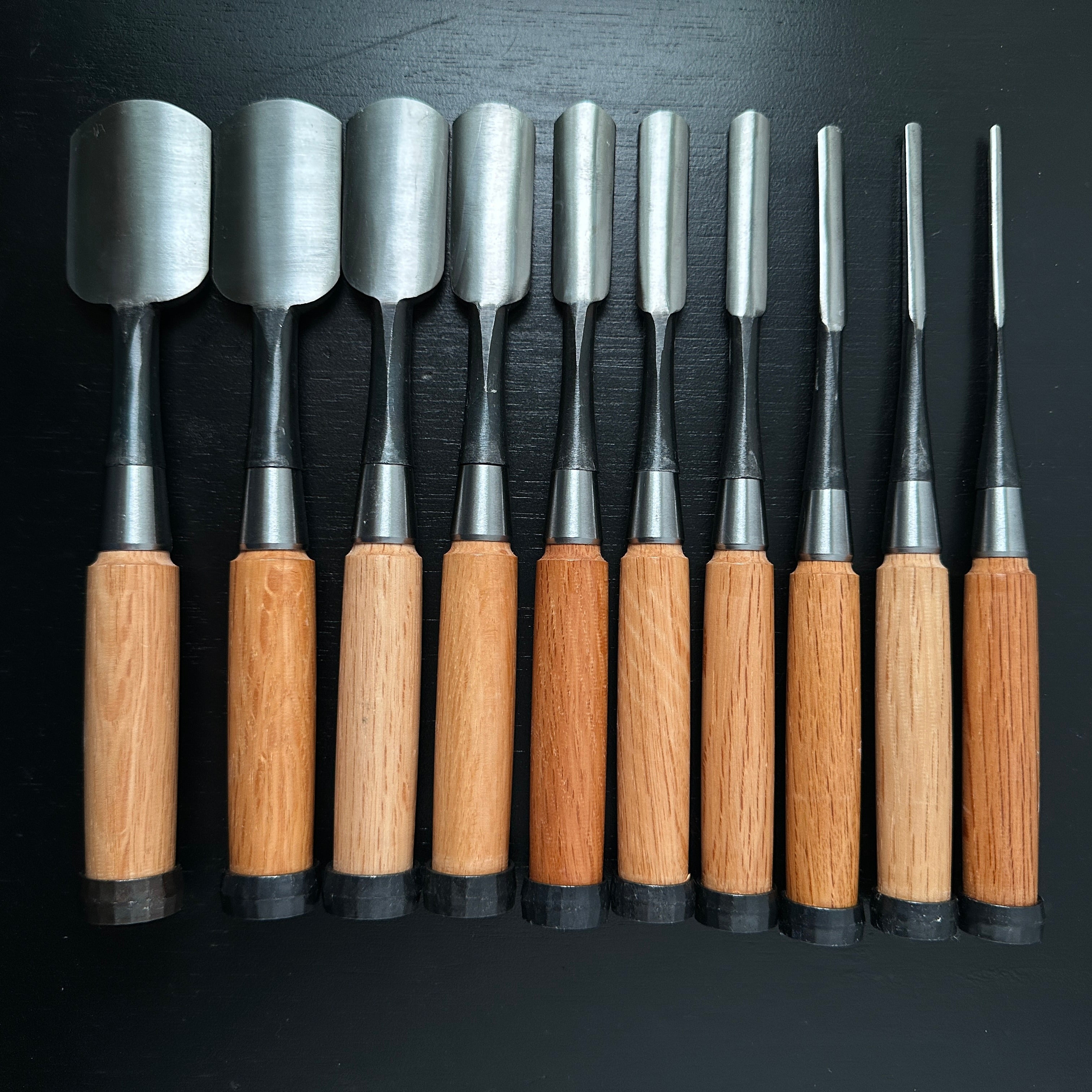 Yoshitaka Sotomaru chisels set with white steel 義隆 外丸組鑿 10本組 白紙鋼