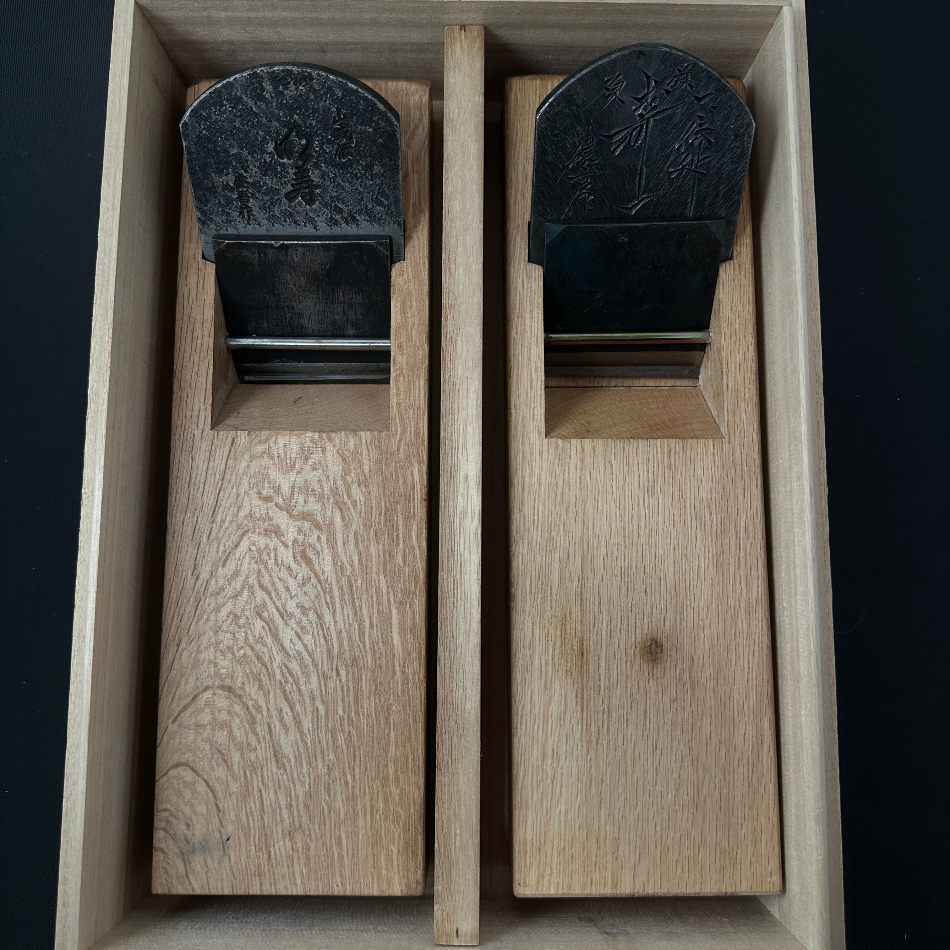 Old Stock Juichi meiju Smoothing Planes(Kanna)set by Usuikengo 掘り出し物 碓氷健吾作 寿一 明寿 夫婦鉋 70mm