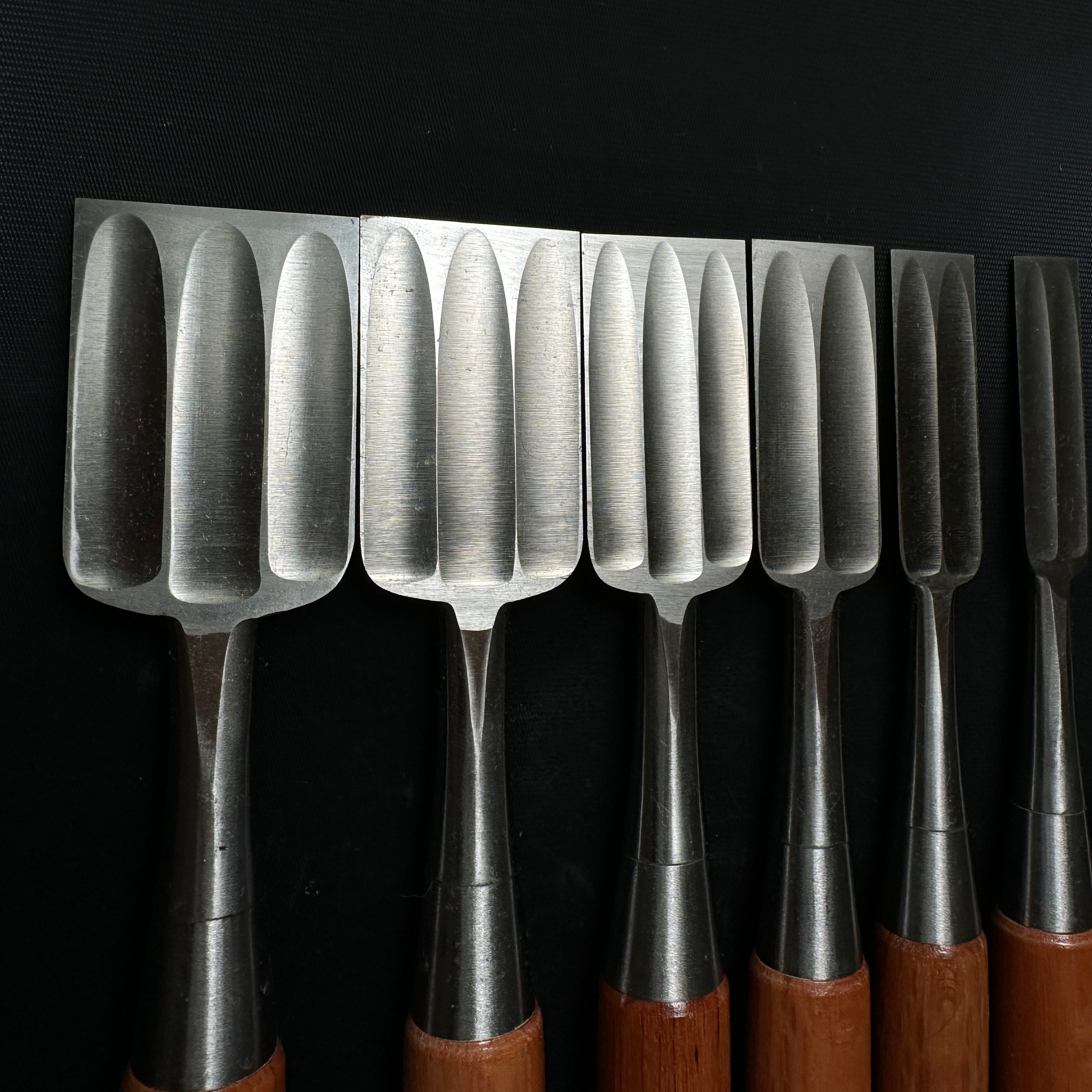 Old stock #2 Sukemaru High-Speed Steel Bench chisels set 掘出し物 助丸 ハイス鋼追入組鑿 三つ裏 Oirenomi