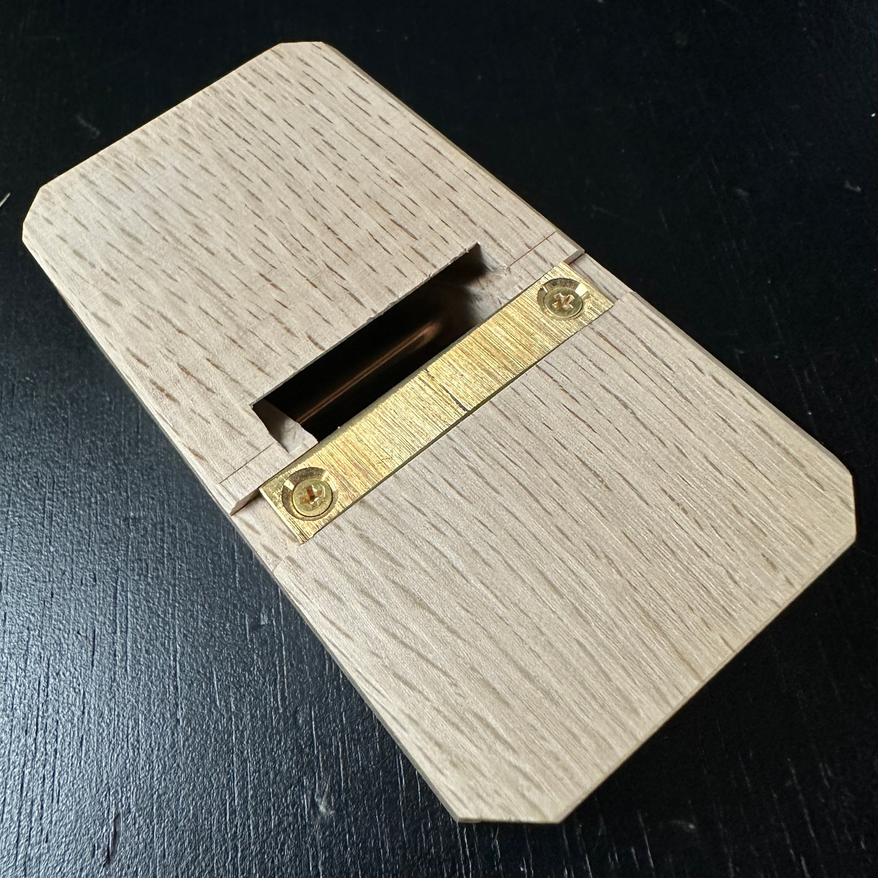 Old stock Kiyotada Wholesaler stamp Chamfer Plane 45° with Blue steel 清忠(問屋銘・水平屋) 自由角面取鉋 青紙付 30mm