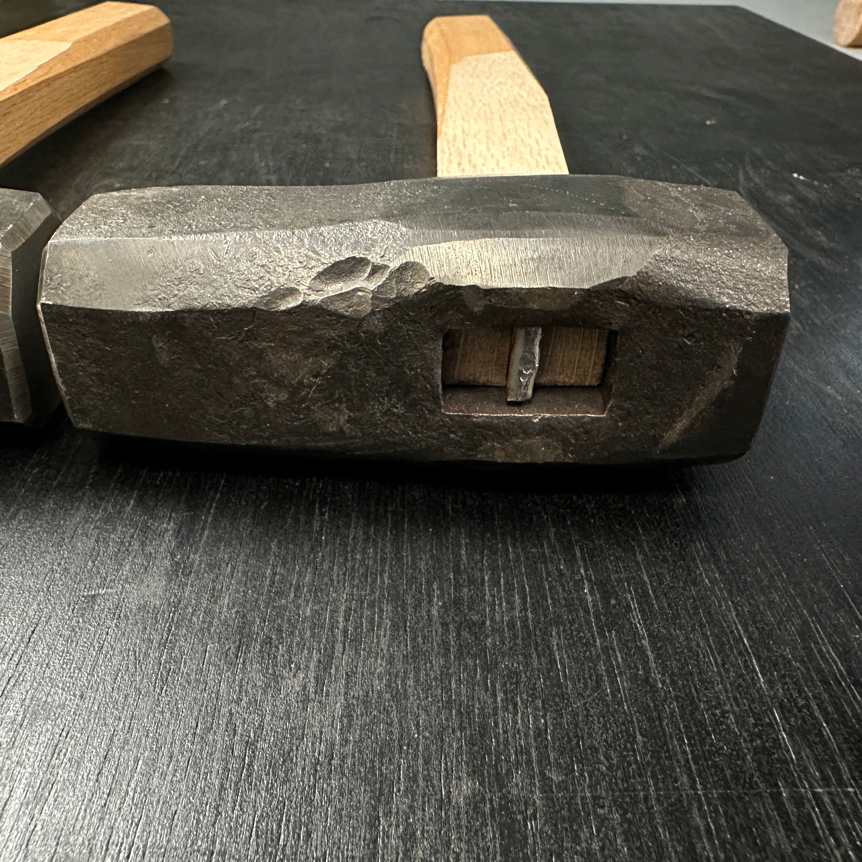 #1 Hand made Japanese Blacksmith tools Hammer(Hitsukuri-Tsuchi) 鍛冶屋道具 火造槌 八角曲り柄付