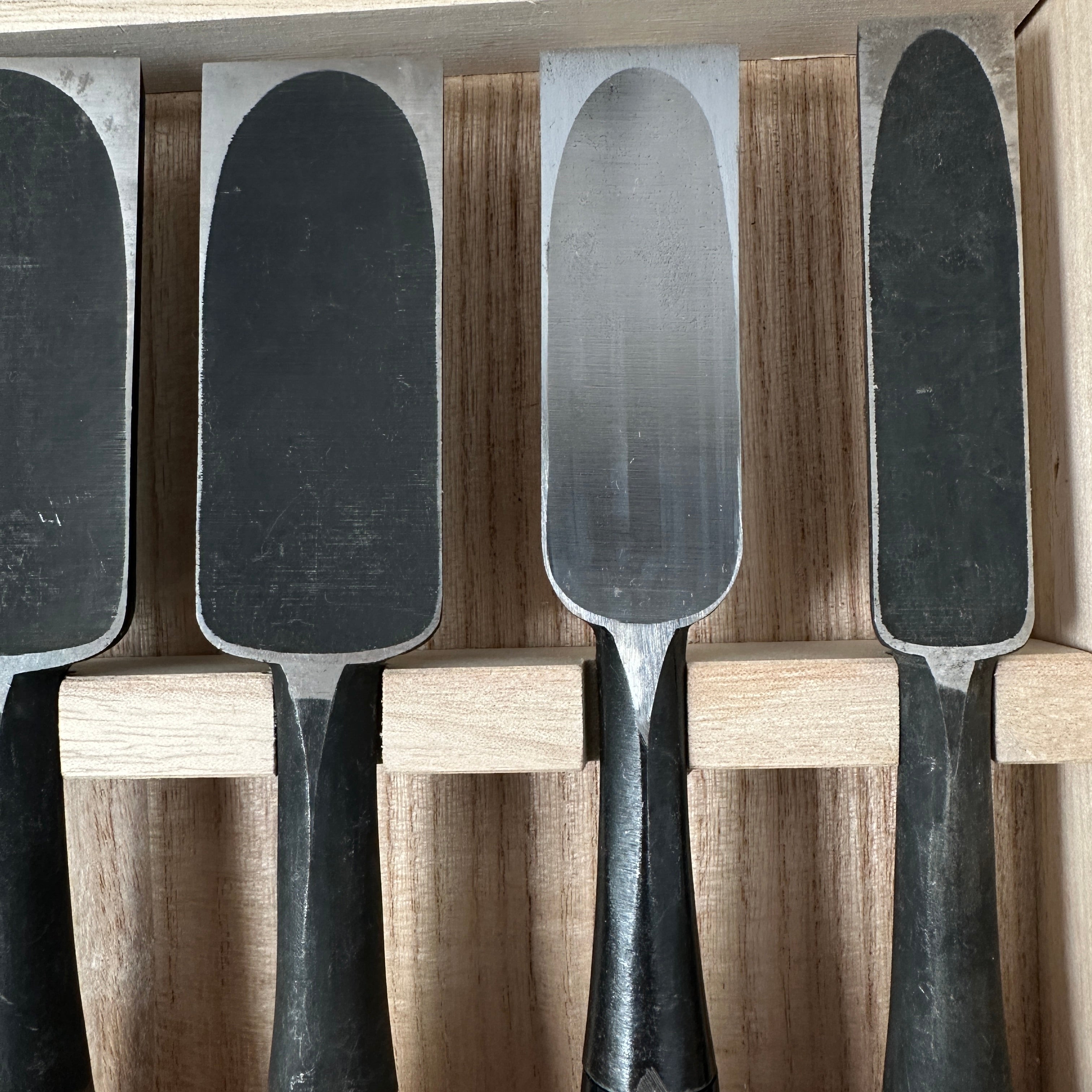 Old stock #1 Shorter Timber Chisels set 掘出し物 中叩組鑿 6本組 バラ鑿組み合わせ Chu-Tatakinomi