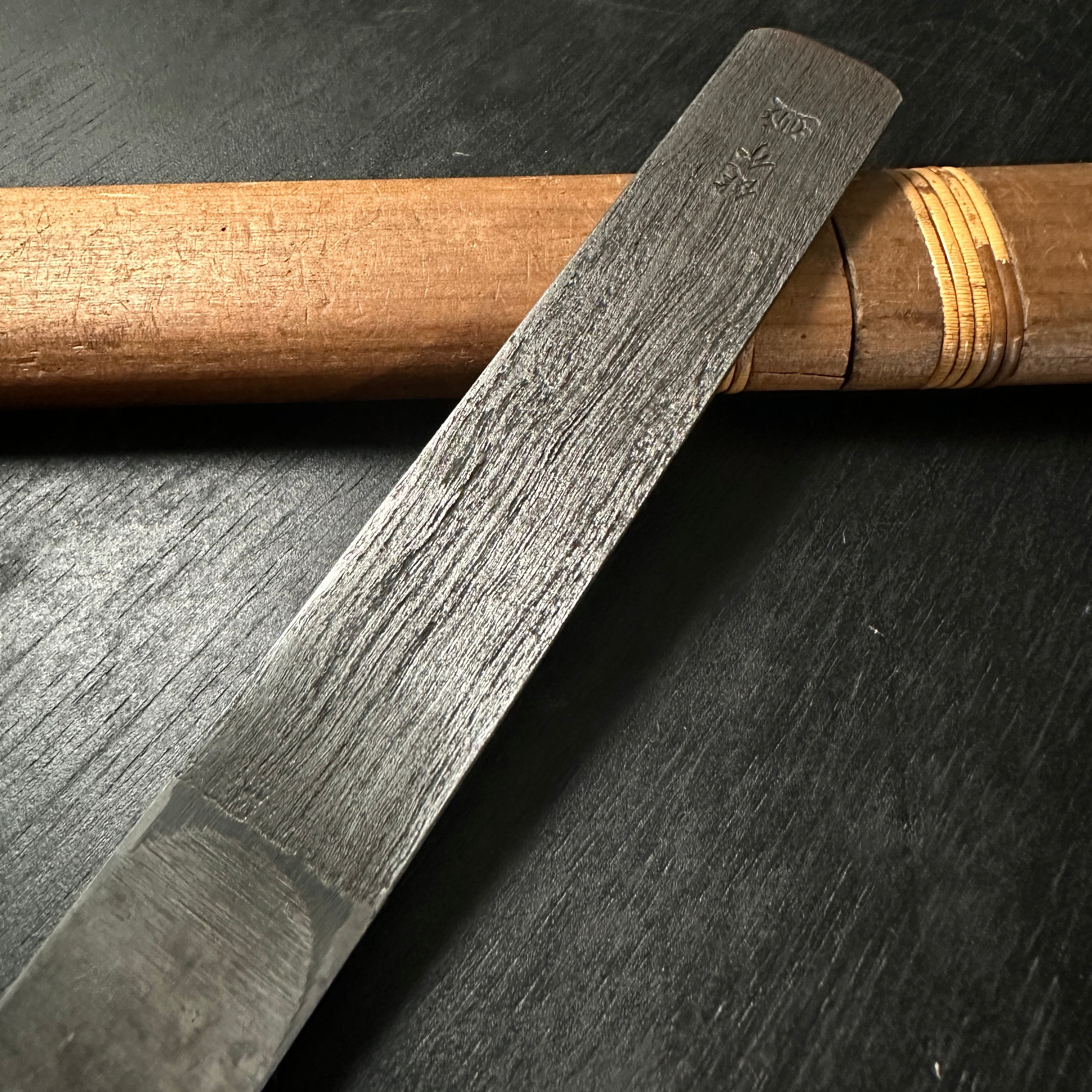 Yamamoto Kensuke Mokume Kensaki Knives with Blue Steel 山本健介作 剣先小刀 木目仕上 24mm