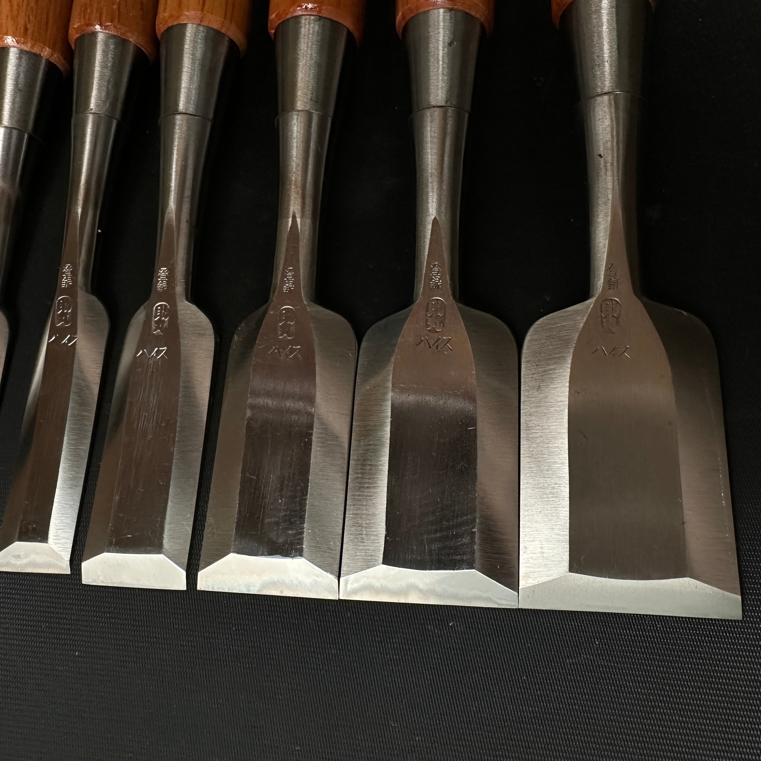Old stock Sukemaru High-Speed Steel Bench chisels set 掘出し物 助丸 ハイス鋼追入組鑿 Oirenomi