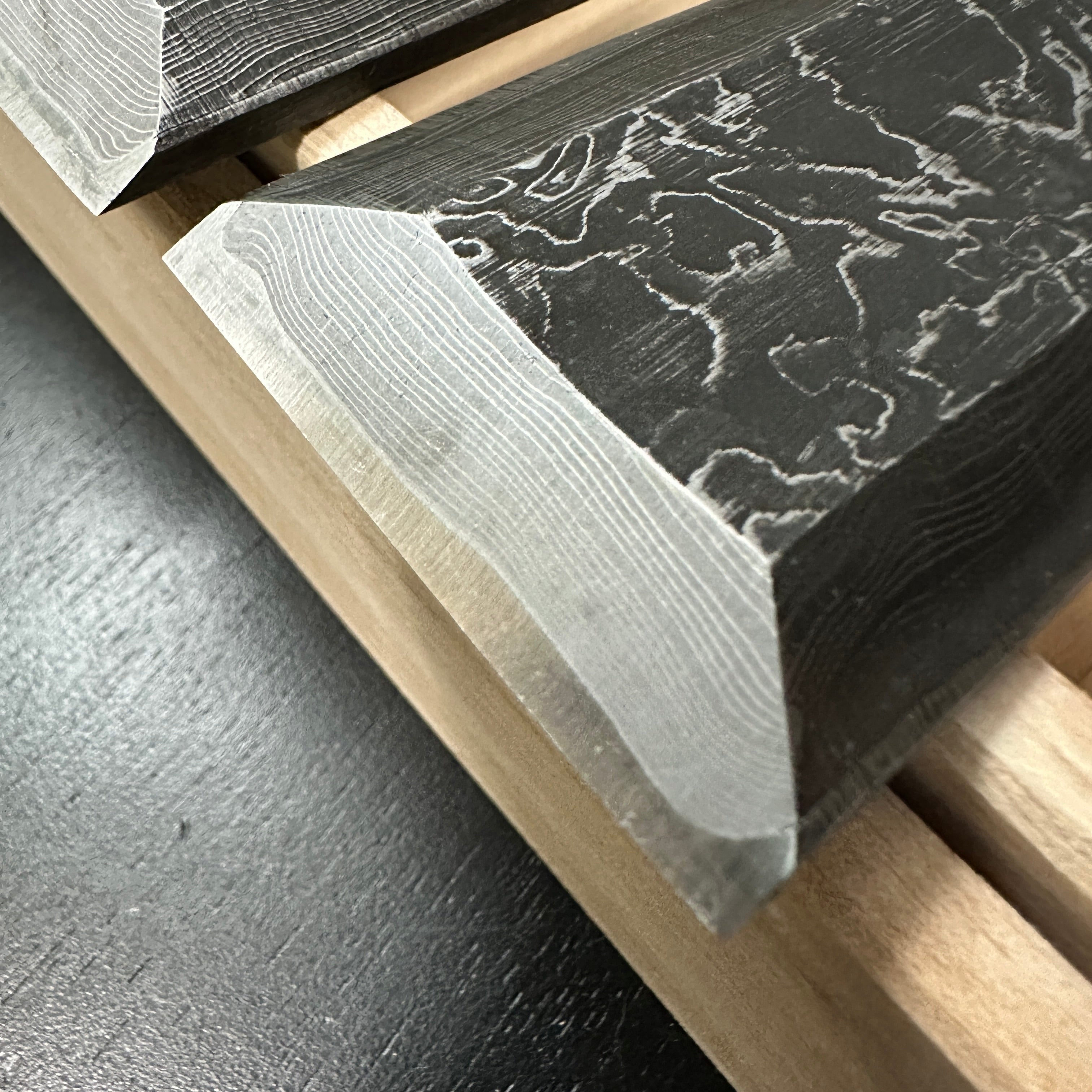 Sukemasa Timber chisels set Suminagashi finish with White steel 助正 墨流し 叩組鑿 6本組 Tatakinomi