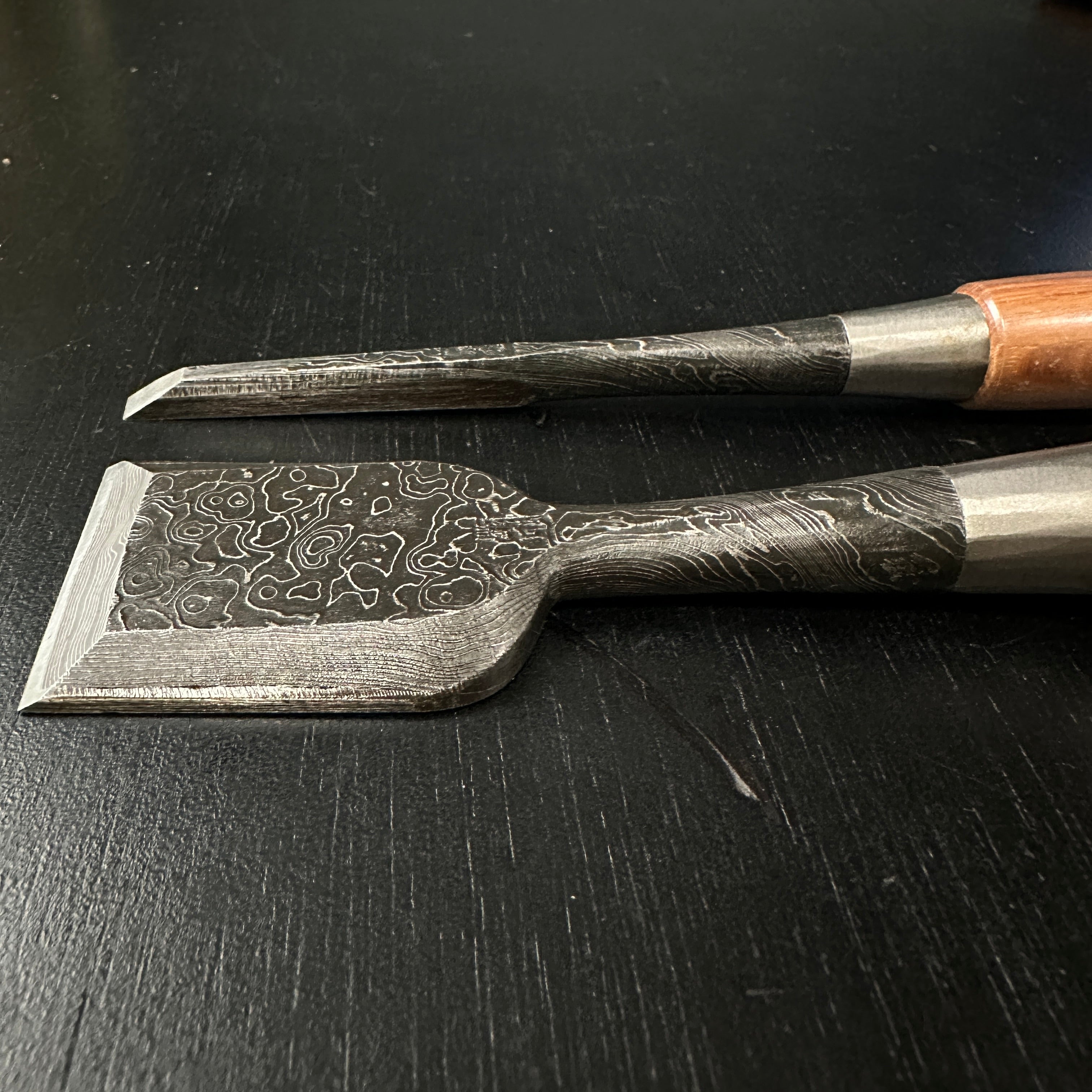 Tasai Mokume Special Bench chisels Red oak handle 田斎作 木目 追入鑿 赤樫柄