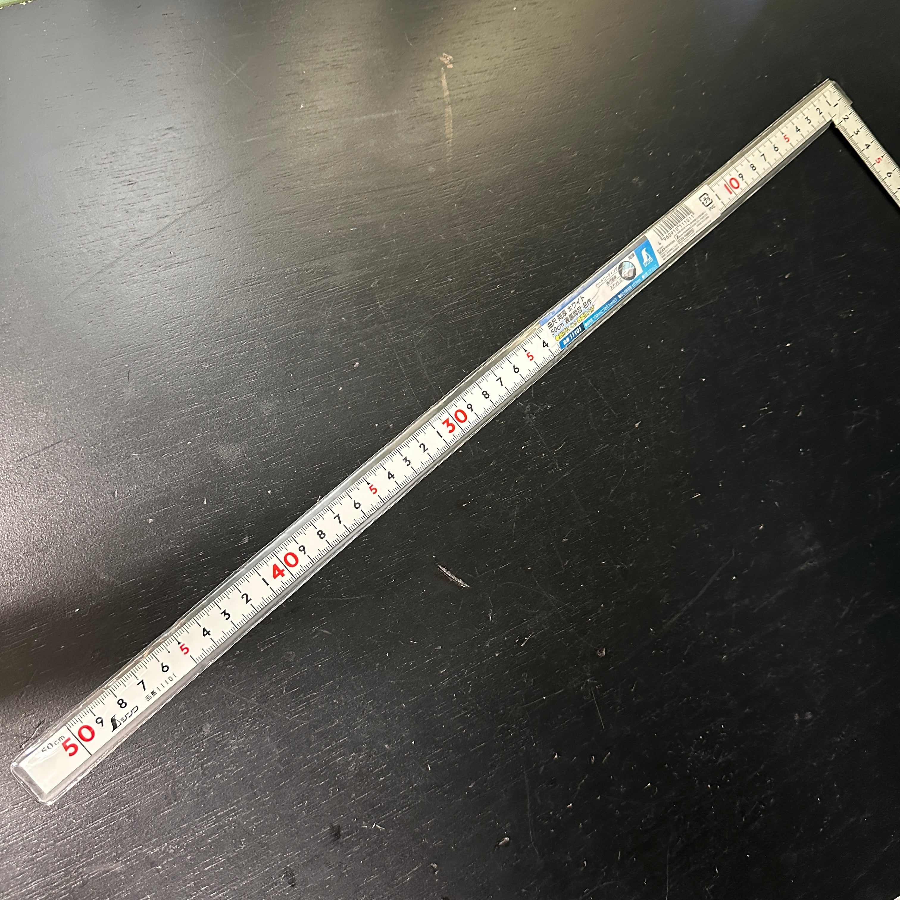 Shinwa Meisaku White Stainless Steel Sashigane 50cm 11101 シンワ 名作ホワイト 曲尺 50cm