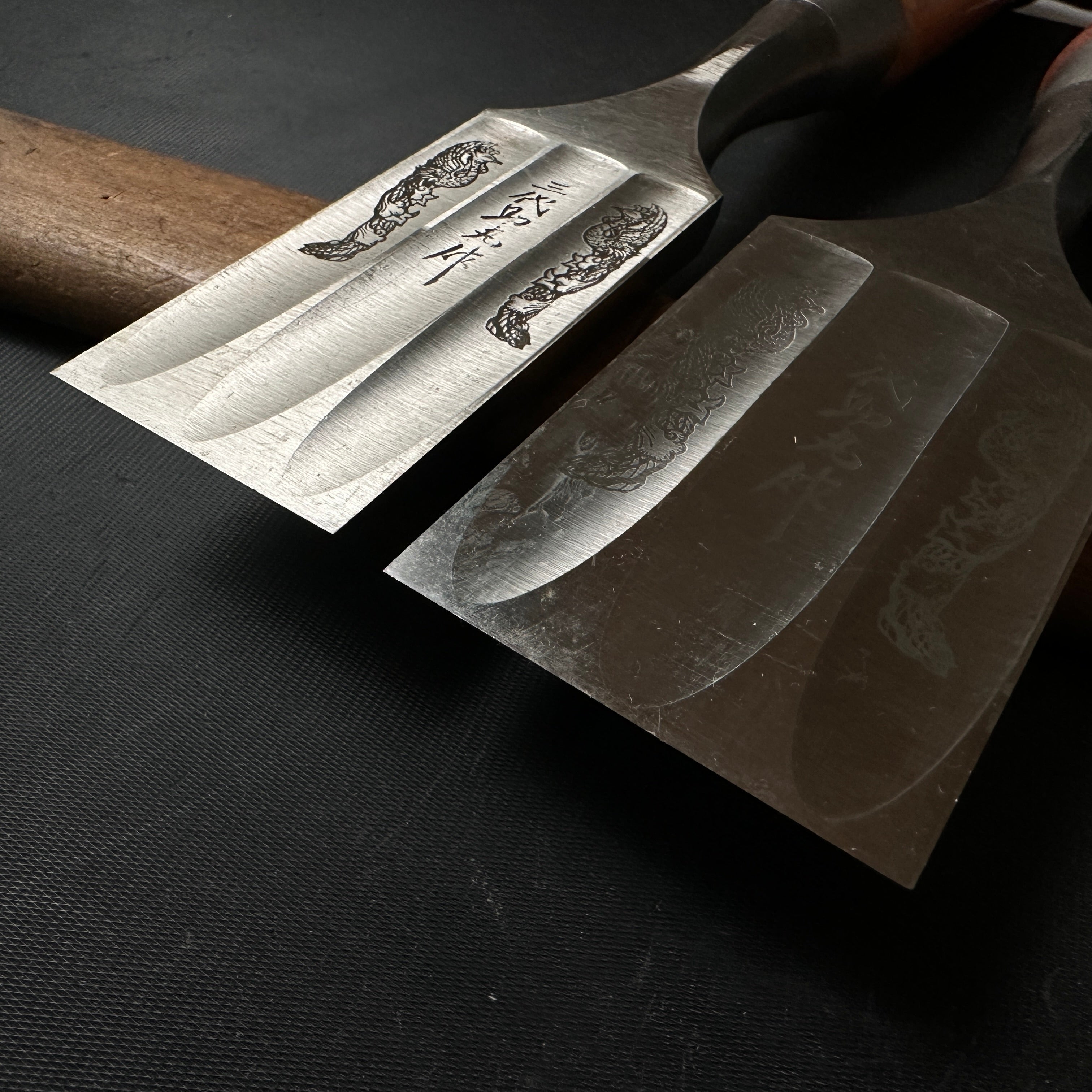 Old stock Sukemaru 3rd Damekiri chisels 掘出し物 三代助丸作 碓氷金三郎氏 ダメ切り鑿 三つ裏 Damekirinomi 36,48mm