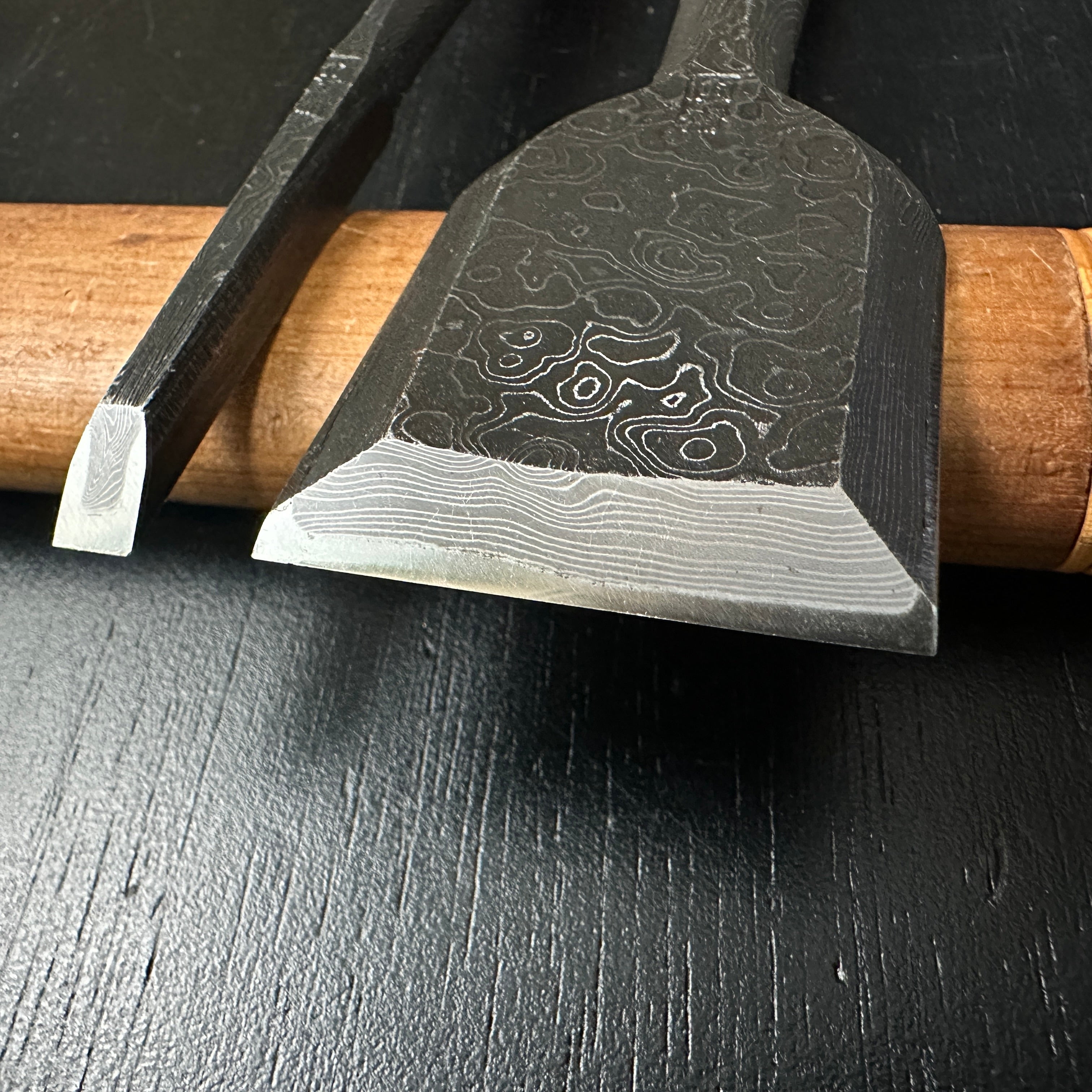 Tasai Mokume Special Bench chisels Red oak handle 田斎作 木目 追入鑿 赤樫柄