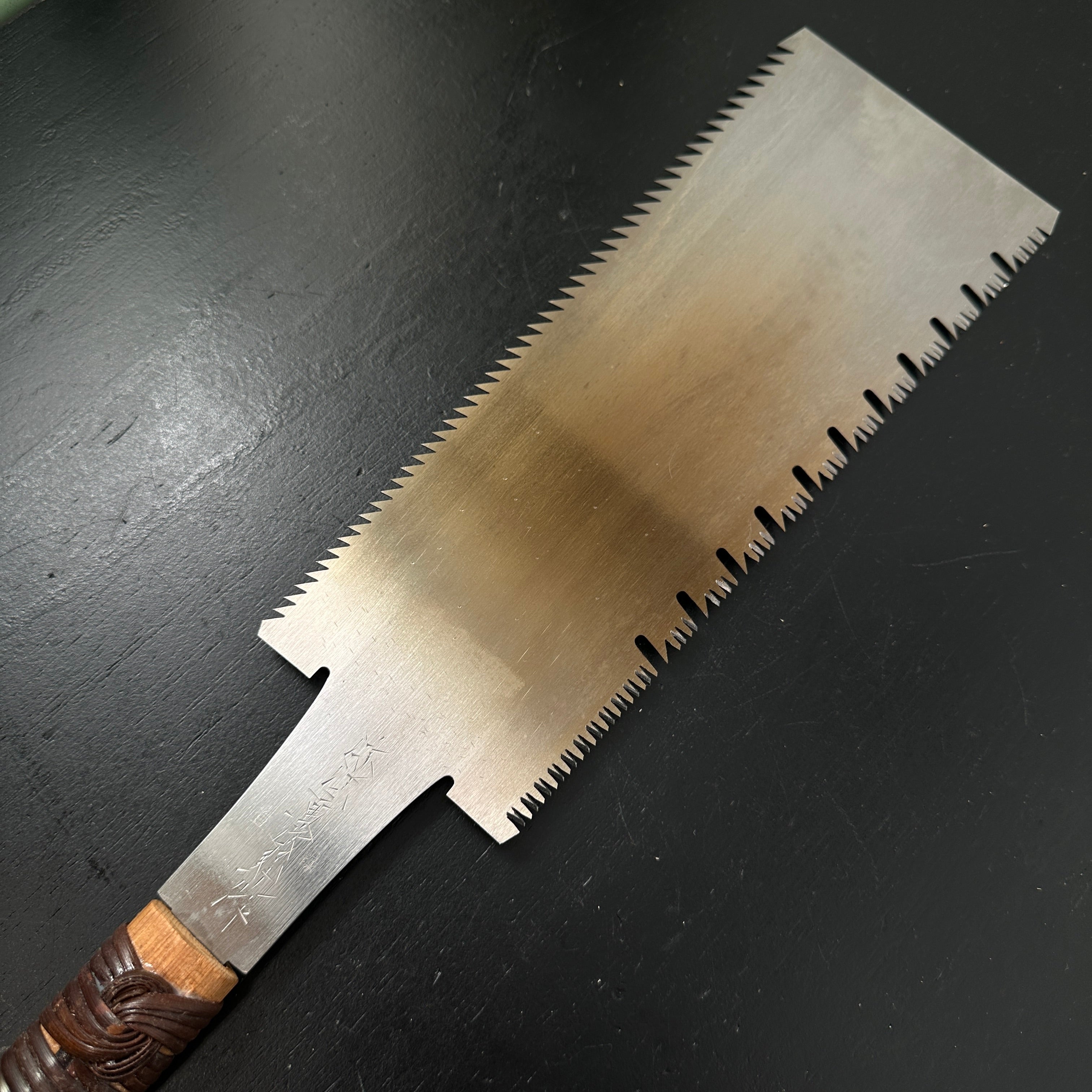 #190 Nagakatsu Double Edge Saw Eddy Type Handles set by Kurashige For Soft Wood 長勝鋸 渦巻き柄 両刃鋸 針葉材用 265mm