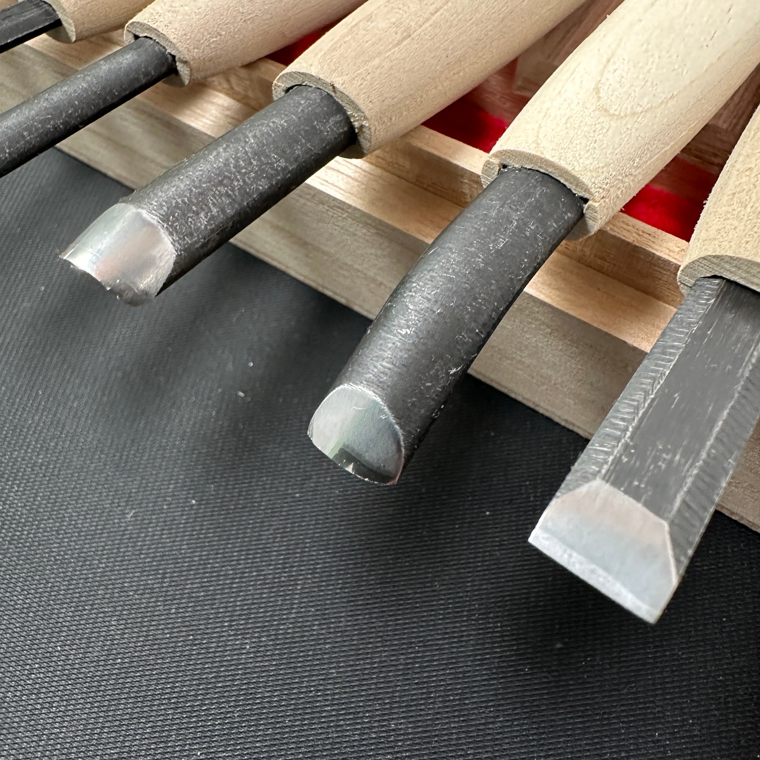 Yari Carving chisels set with Blue steel by Chousei 槍 彫刻刀10本組 青紙スーパー鋼 Chokokuto