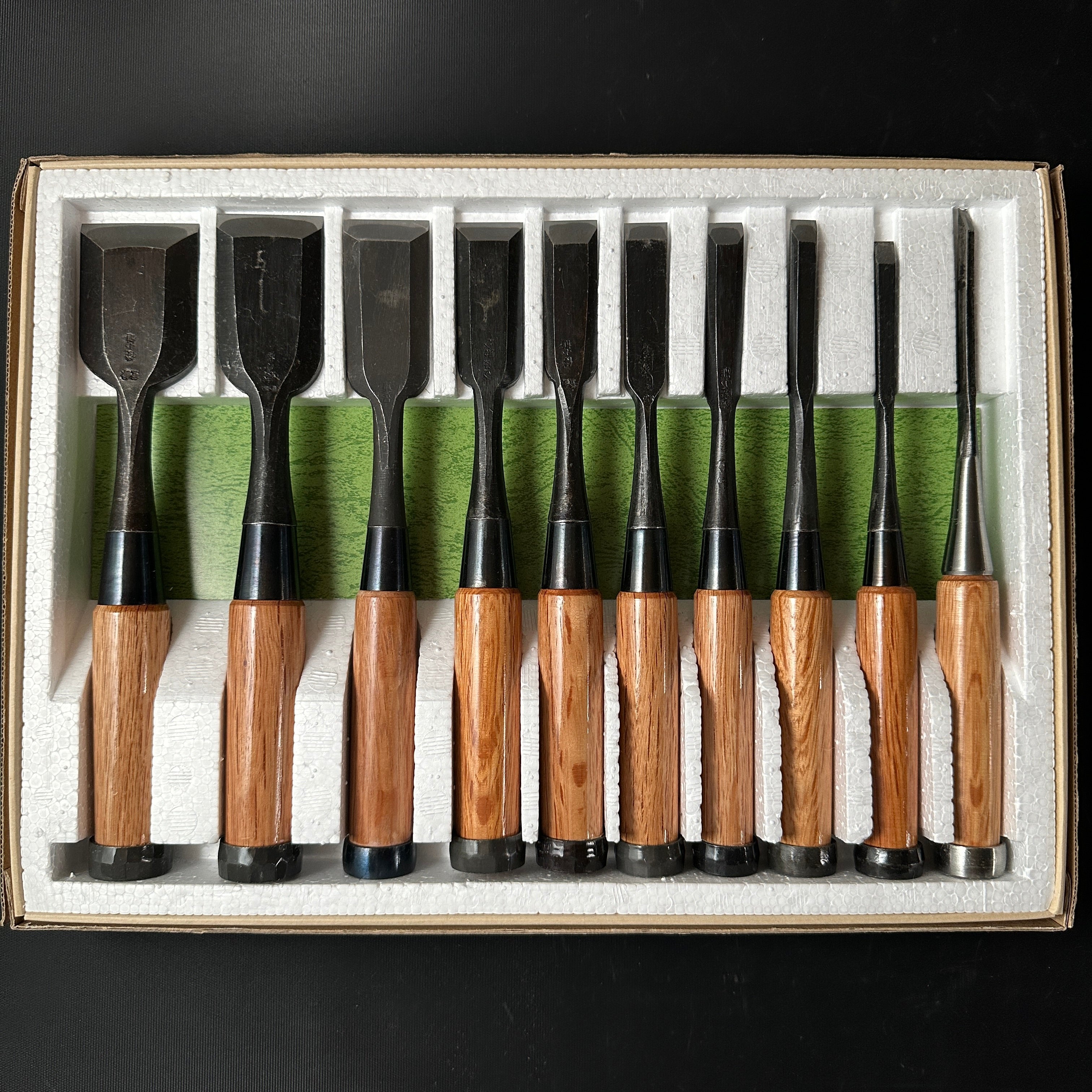 #M159 Mixed set for beginner Bench chisels set by unknown smith バラ鑿合わせ 初心者におすすめ 追入組鑿作者不明
