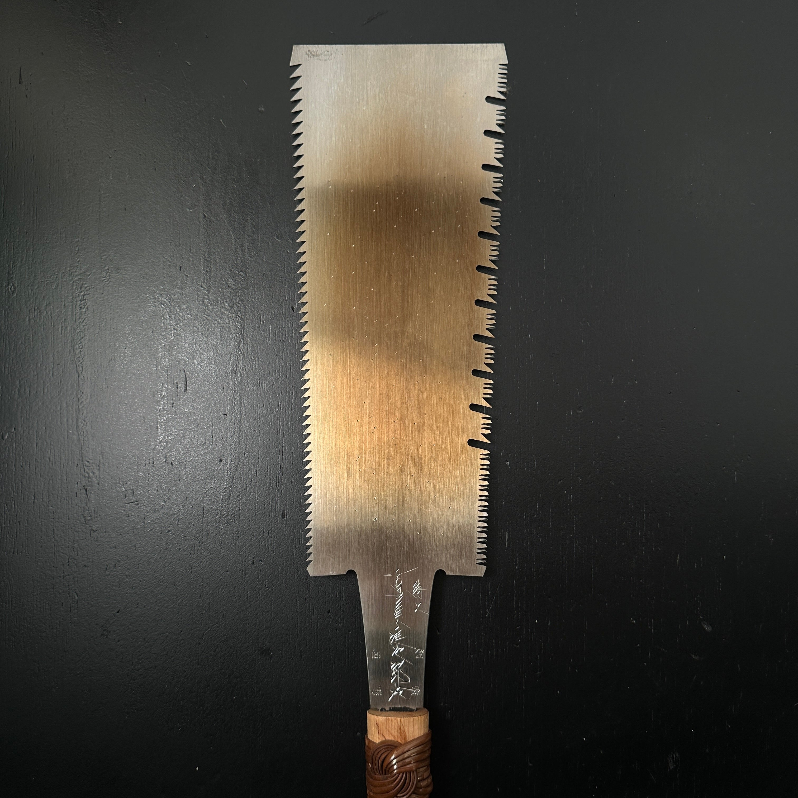 #187 Nagakatsu Double Edge Saw Eddy Type Handles set by Kurashige For Hard Wood 長勝鋸 渦巻き柄 両刃鋸 260mm