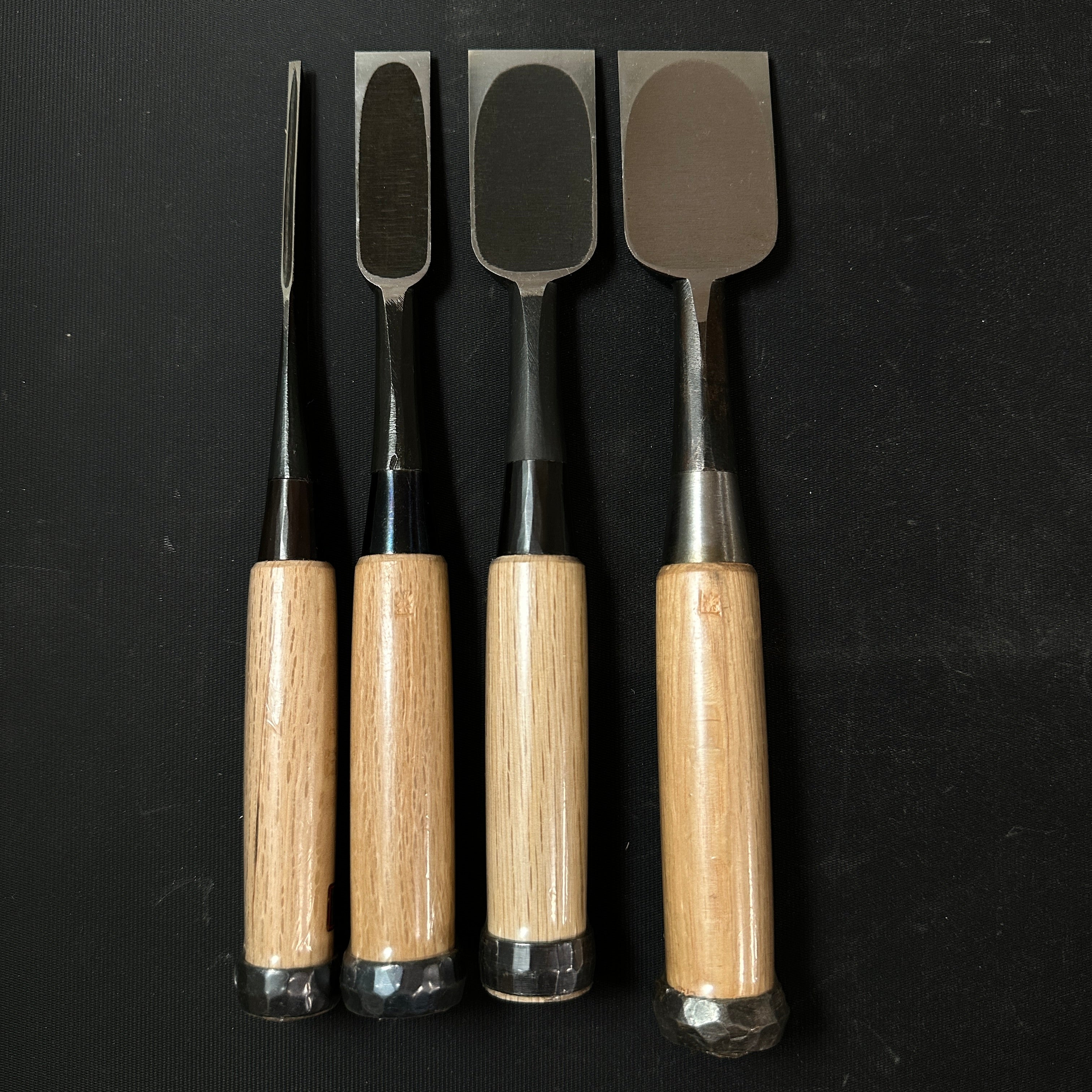 Tasai Bench chisels (Oirenomi) with blue steel 田斎作 黒仕上 追入鑿