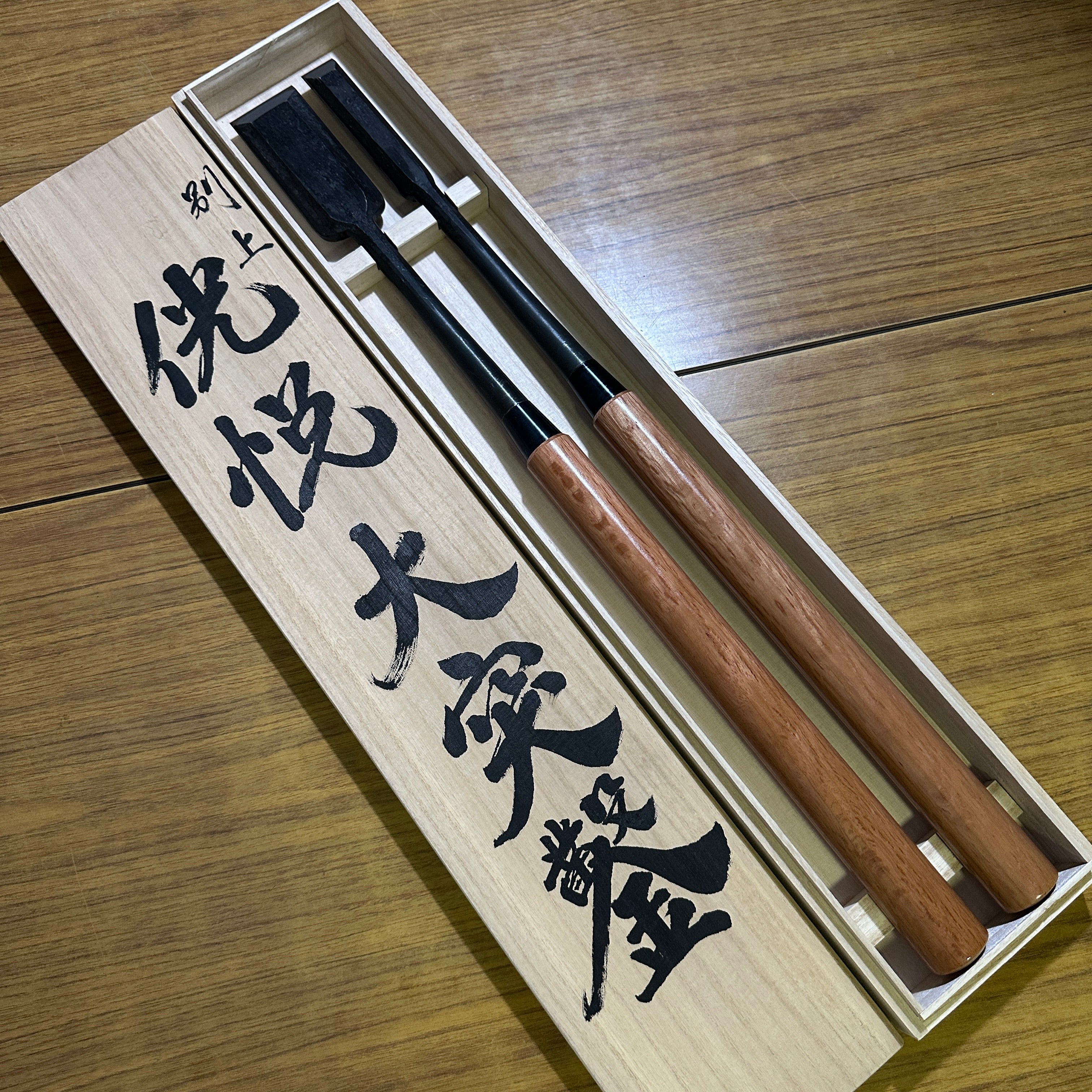 Kouetsu #1 Slick Chisels set by Takeo Nakano 中野武雄作 光悦 本突き組鑿 48mm 24mm