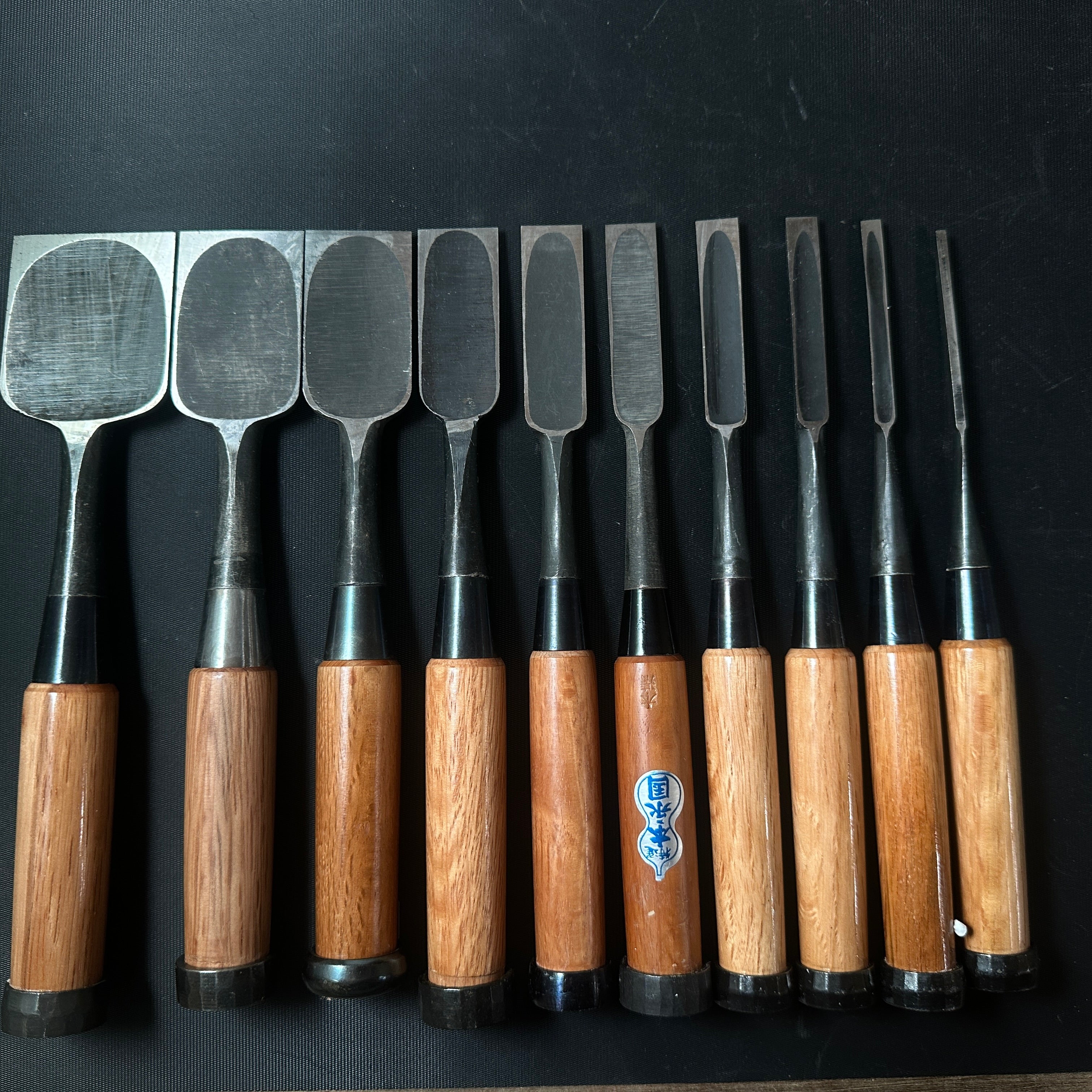 #M158 Mixed set for beginner Bench chisels set by unknown smith バラ鑿合わせ 初心者におすすめ 追入組鑿作者不明