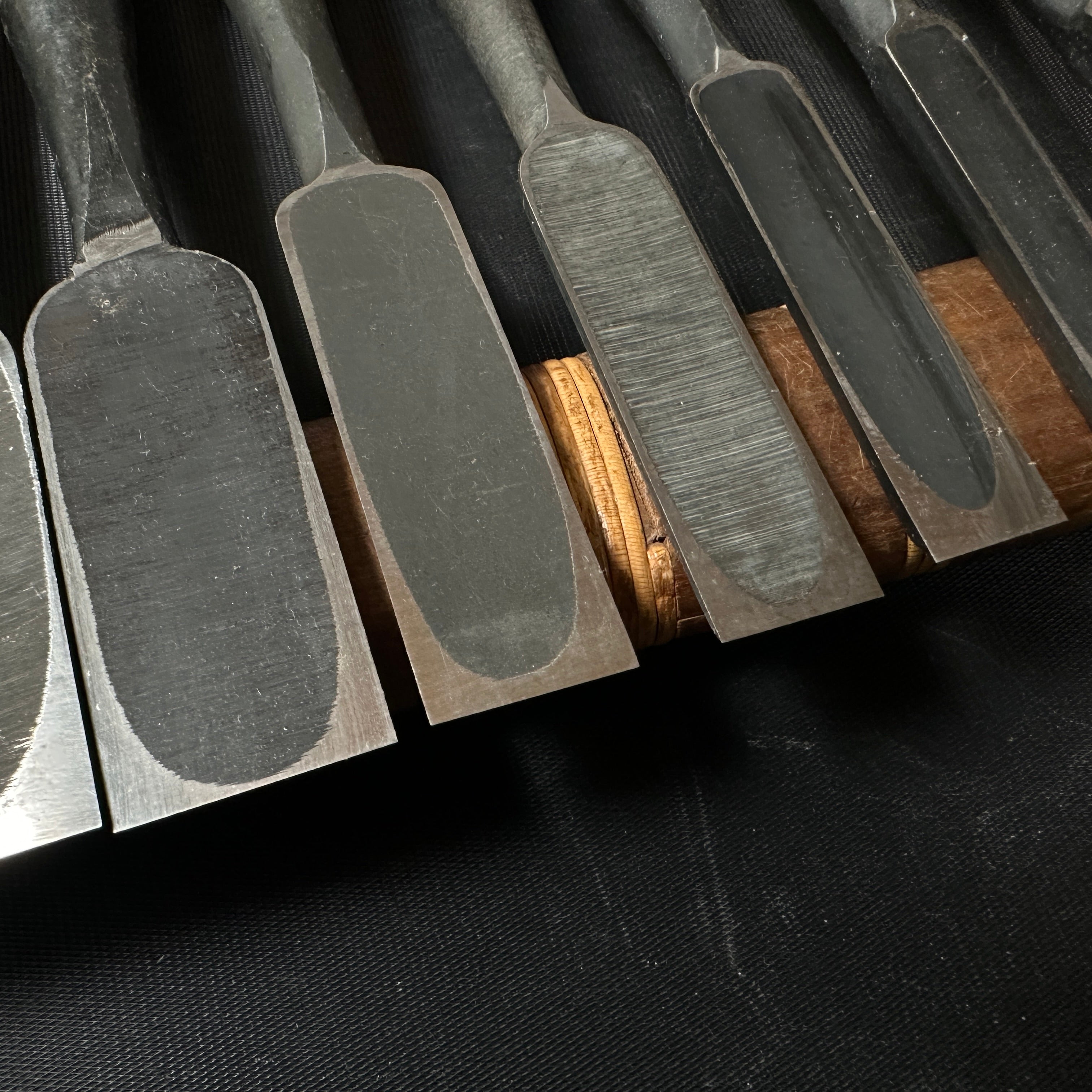#M158 Mixed set for beginner Bench chisels set by unknown smith バラ鑿合わせ 初心者におすすめ 追入組鑿作者不明