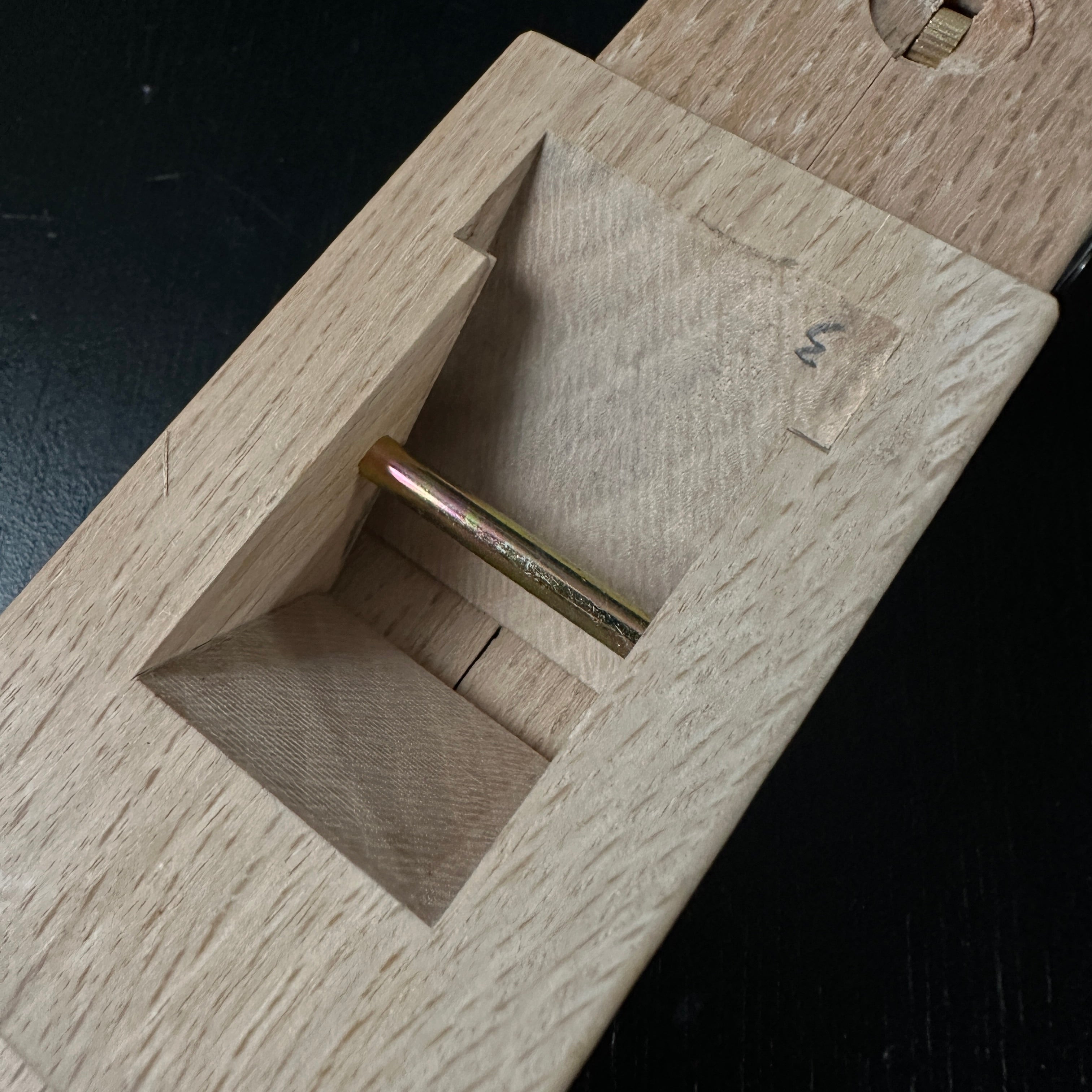 Old stock Kiyotada Wholesaler stamp Chamfer Plane 45° with Blue steel 清忠(問屋銘・水平屋) 自由角面取鉋 青紙付 30mm