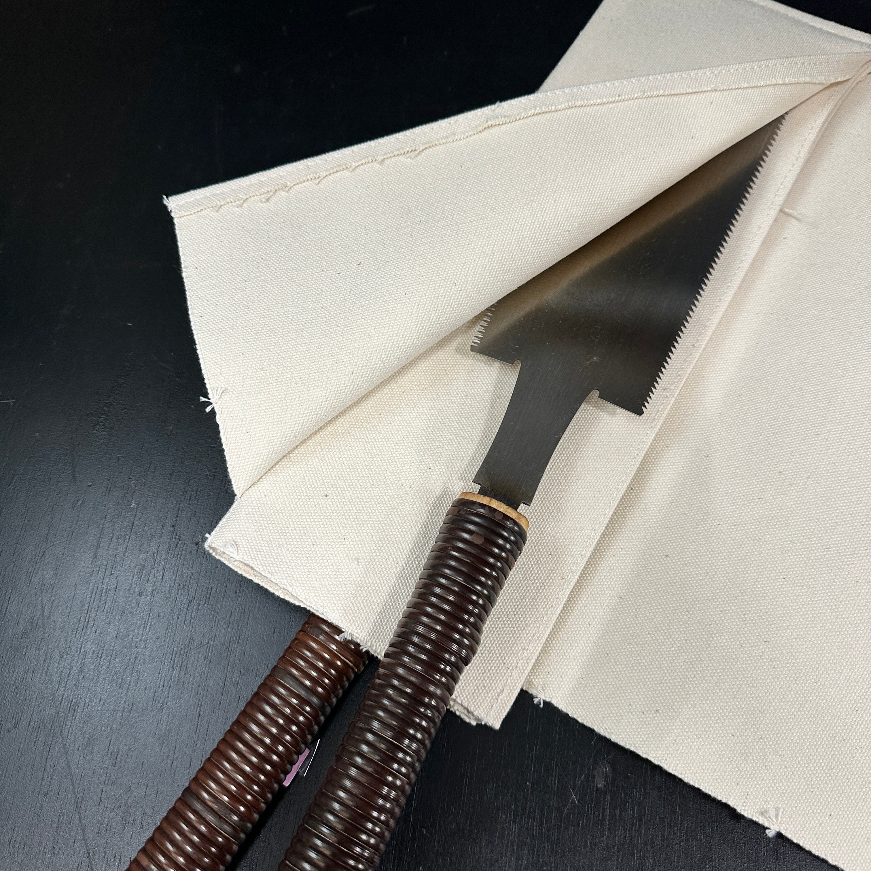 Hand saw Cloth Roll Bag Holds up to 5 saws 鋸巻き 5本用 布製