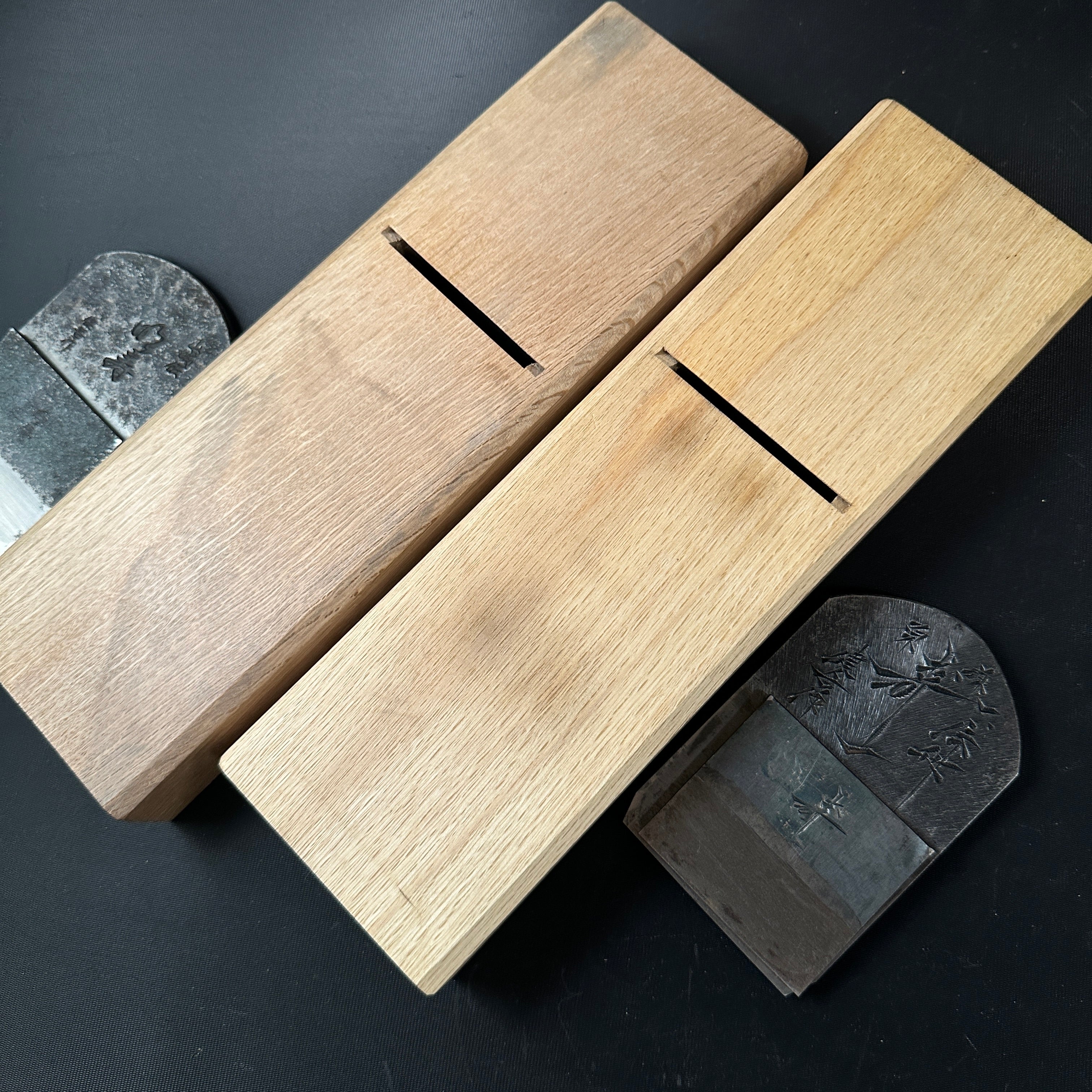 Old Stock Juichi meiju Smoothing Planes(Kanna)set by Usuikengo 掘り出し物 碓氷健吾作 寿一 明寿 夫婦鉋 70mm