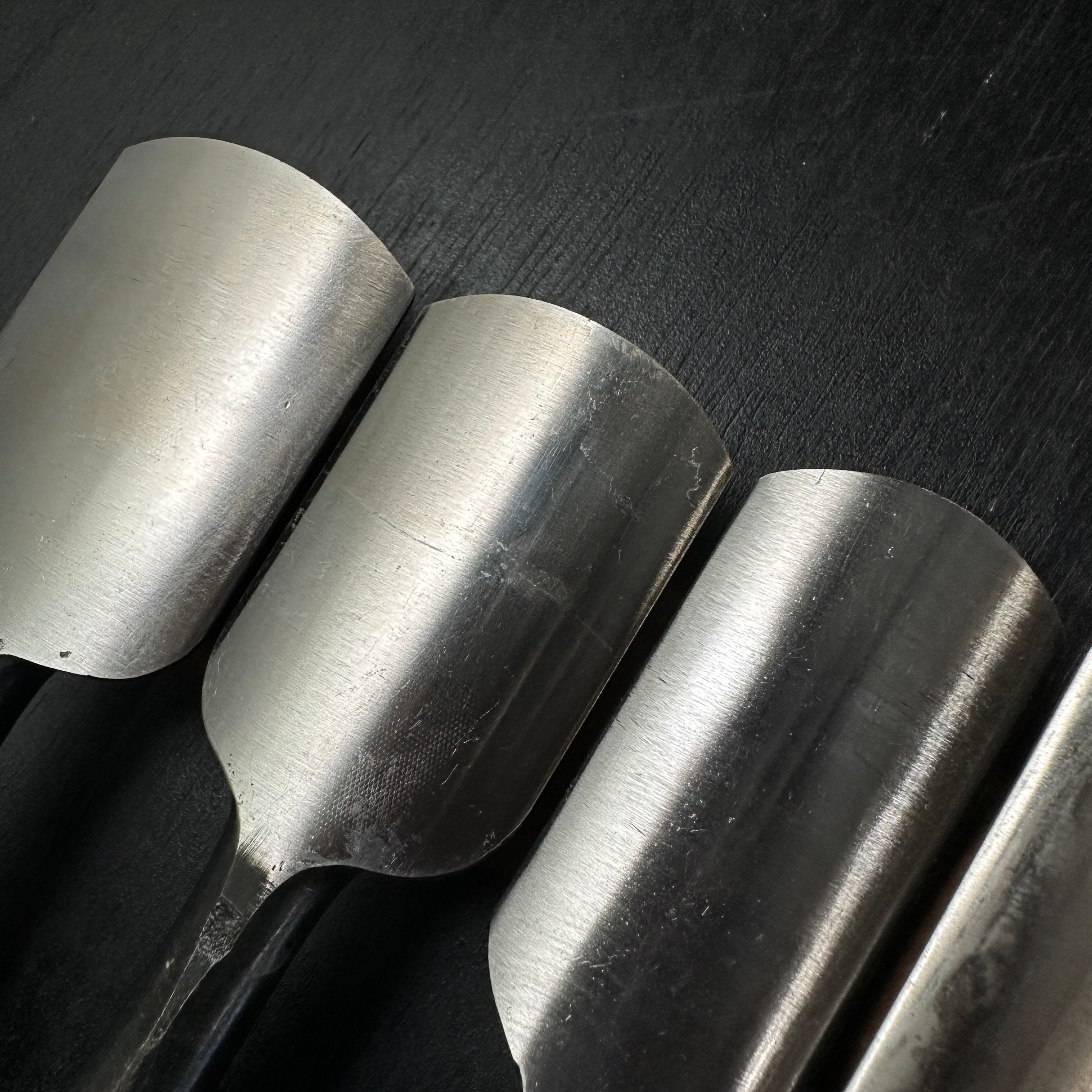 #16 Old stock Soto maru chisels set with white steel 掘出し物 外丸組鑿 10本組 Sotomarunomi