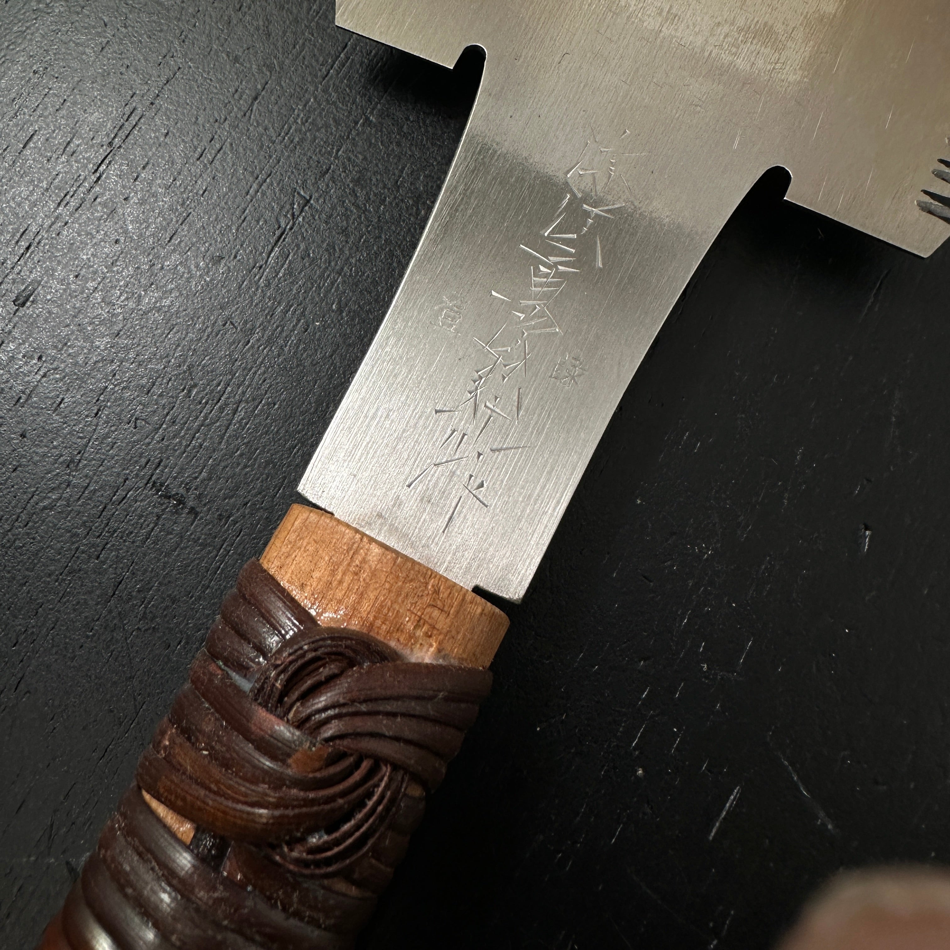 #190 Nagakatsu Double Edge Saw Eddy Type Handles set by Kurashige For Soft Wood 長勝鋸 渦巻き柄 両刃鋸 針葉材用 265mm