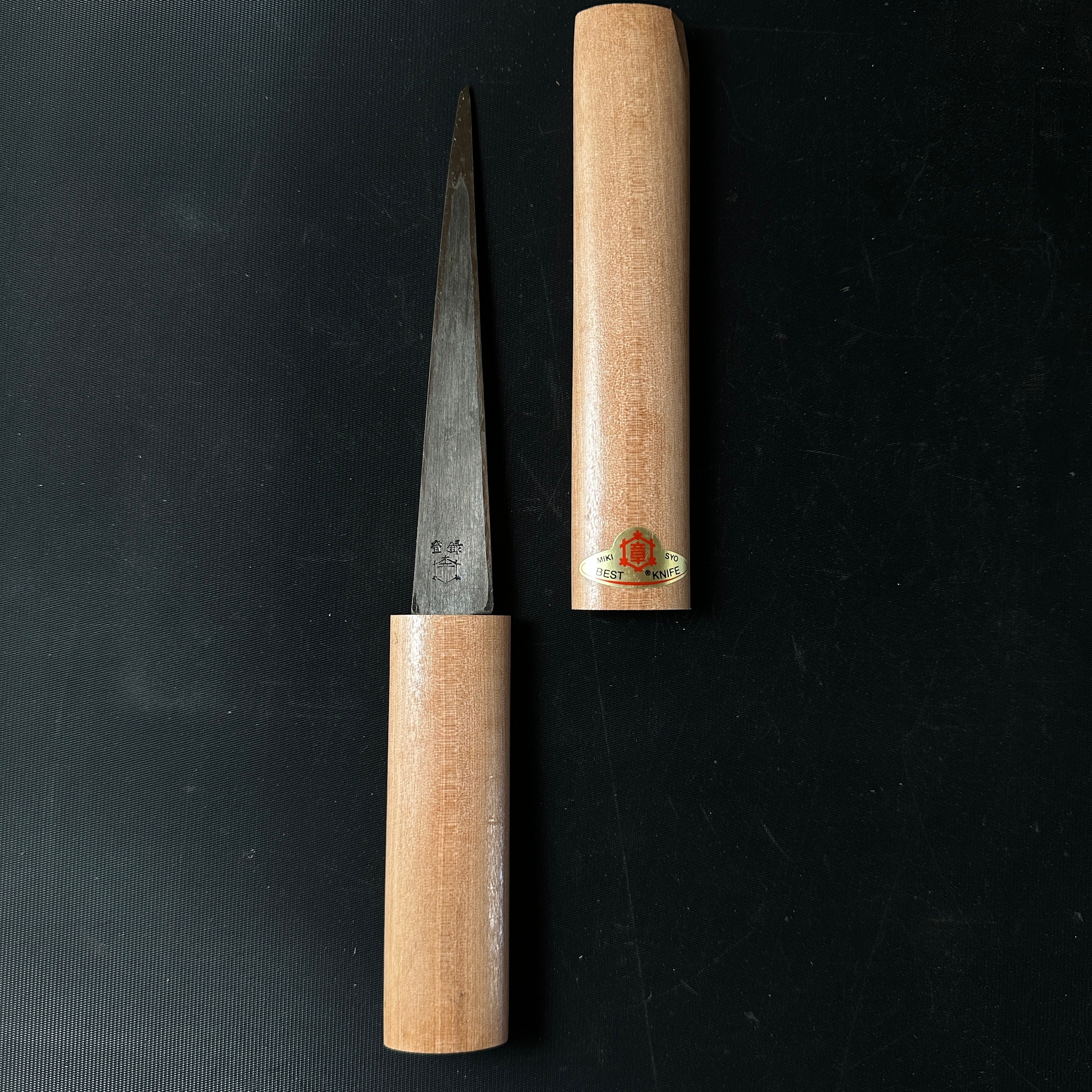Mikisho Kuri Kokatana (Carving knife) Left hand  with Sakura wood scabbard and handle 三木章 繰り小刀 桜鞘 左 135mm