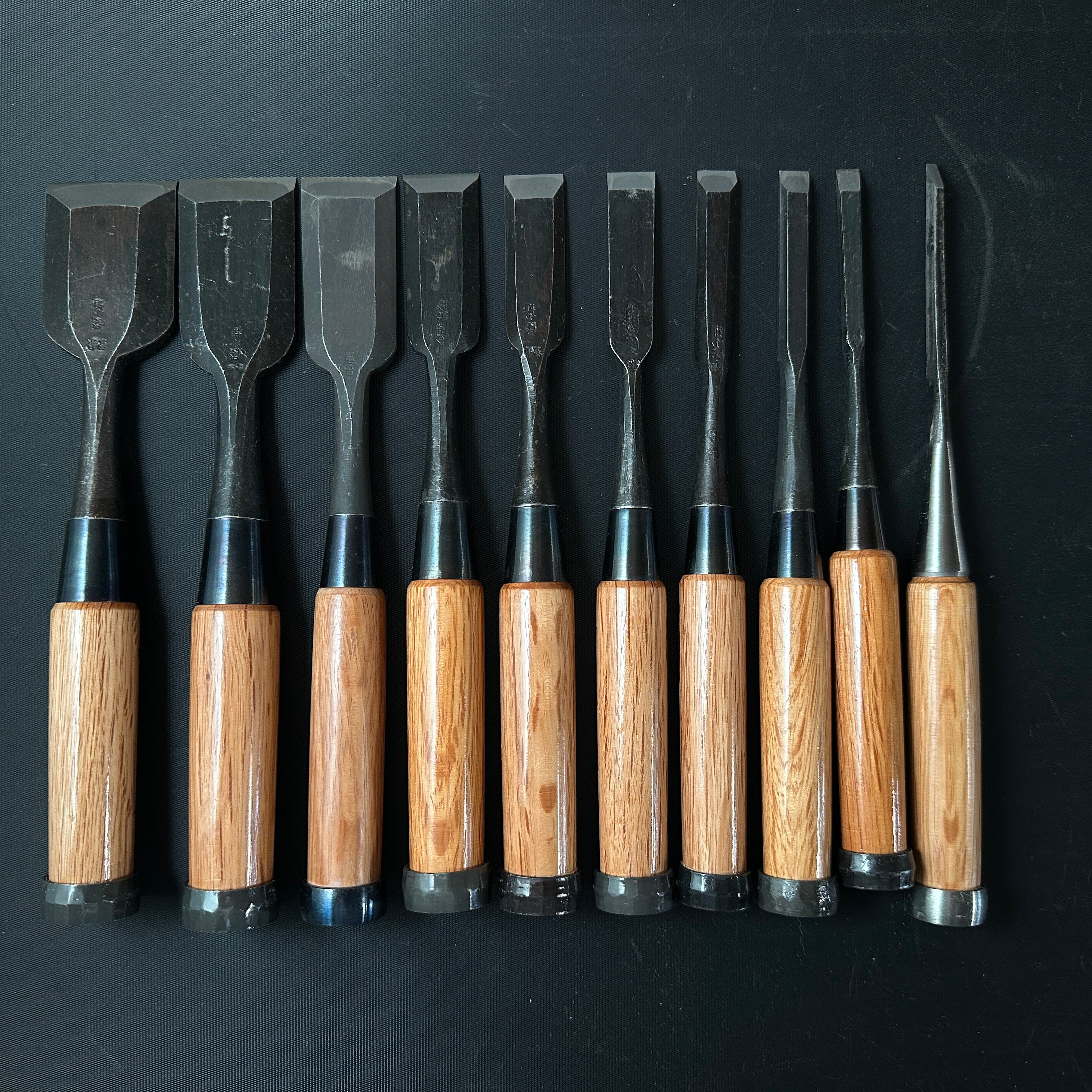 #M159 Mixed set for beginner Bench chisels set by unknown smith バラ鑿合わせ 初心者におすすめ 追入組鑿作者不明