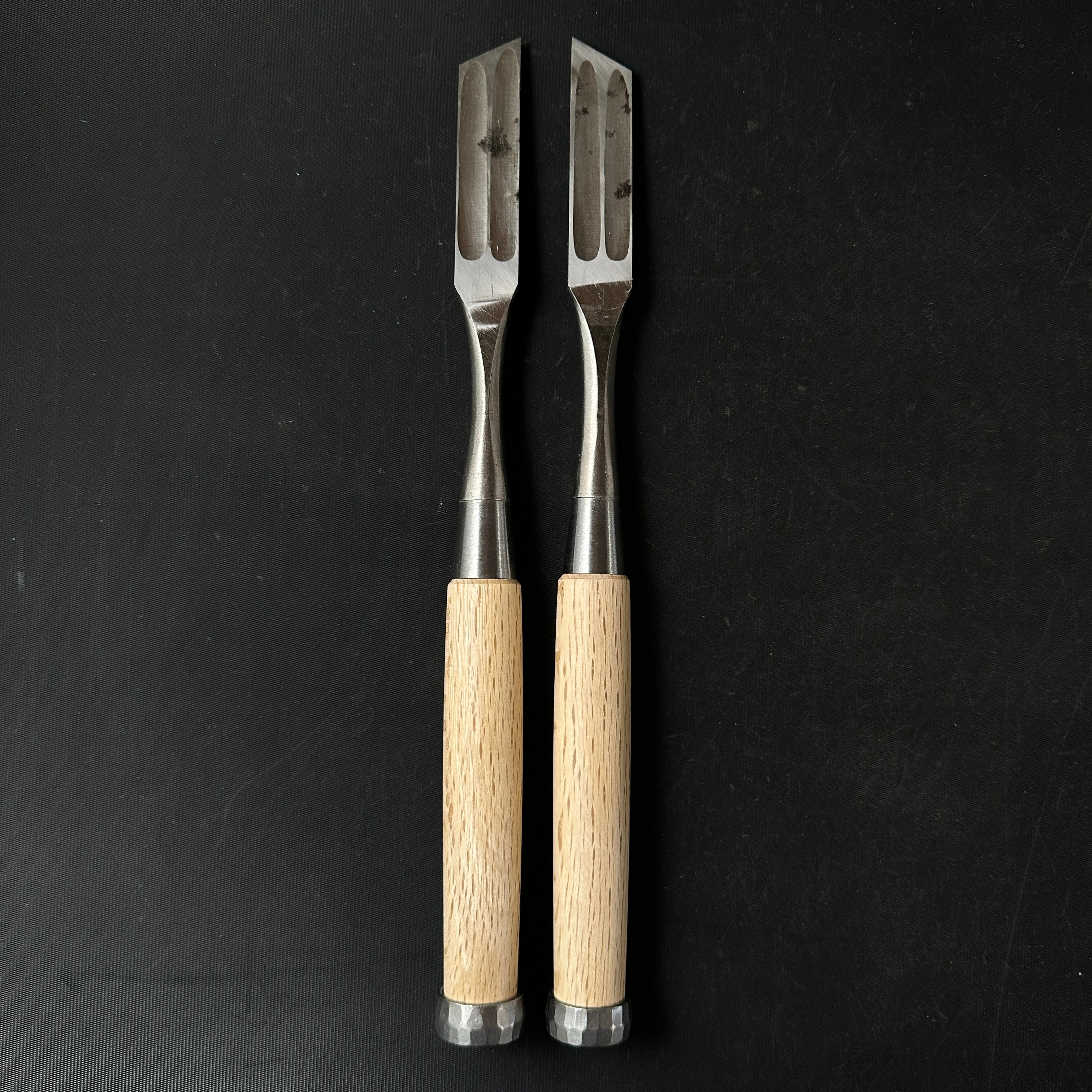 Old stock #2 Masaie Shorter Timber Oblique chisels Set 18mm _______掘出し物 #2 正家 イスカ半叩き鑿セット 18mm