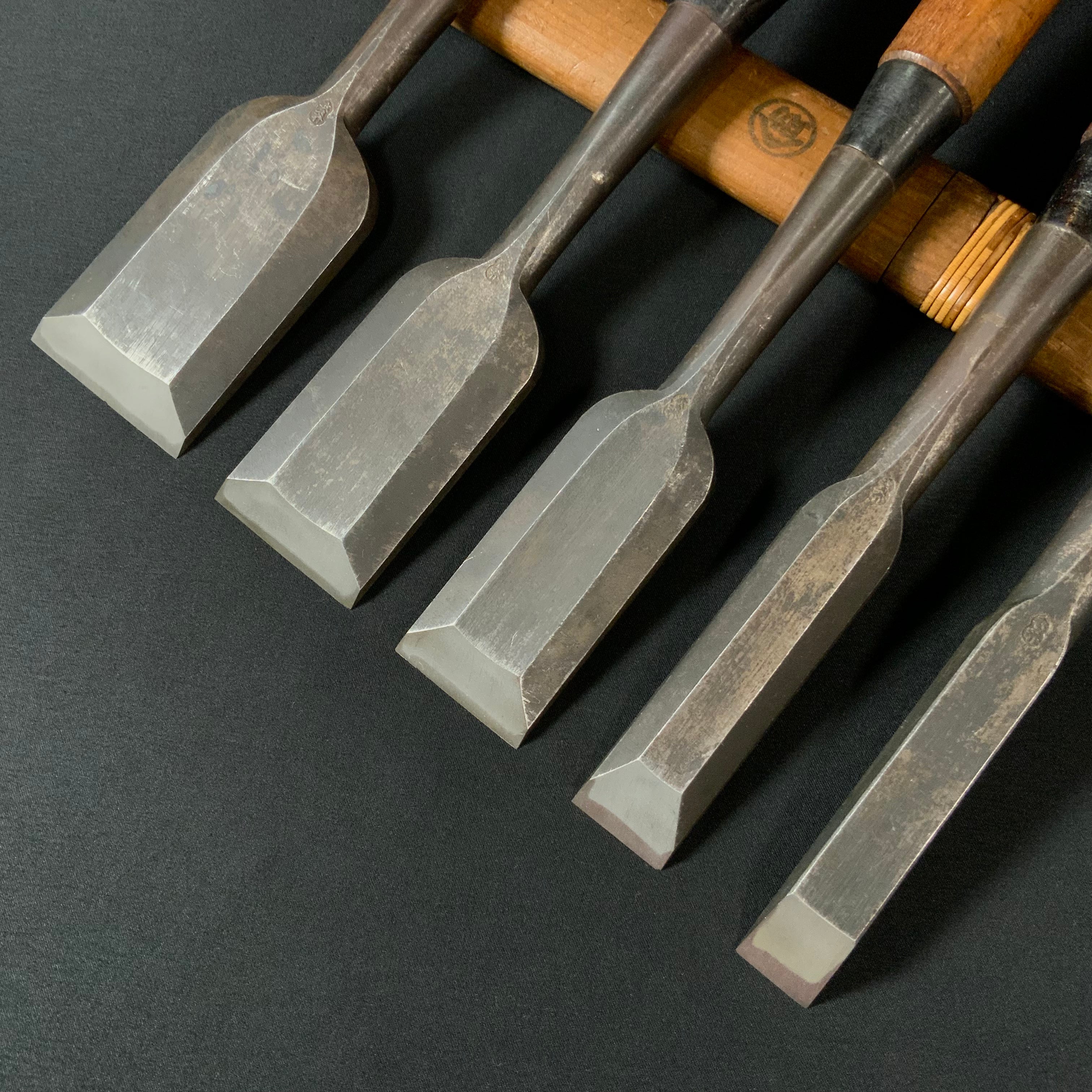 掘出し物 二代目左久作 叩き鑿 池上喬庸作 Old stock #1 Hidari Hisasaku 2rd Timber chisels by Ikegami Takanobu Tatakinomi