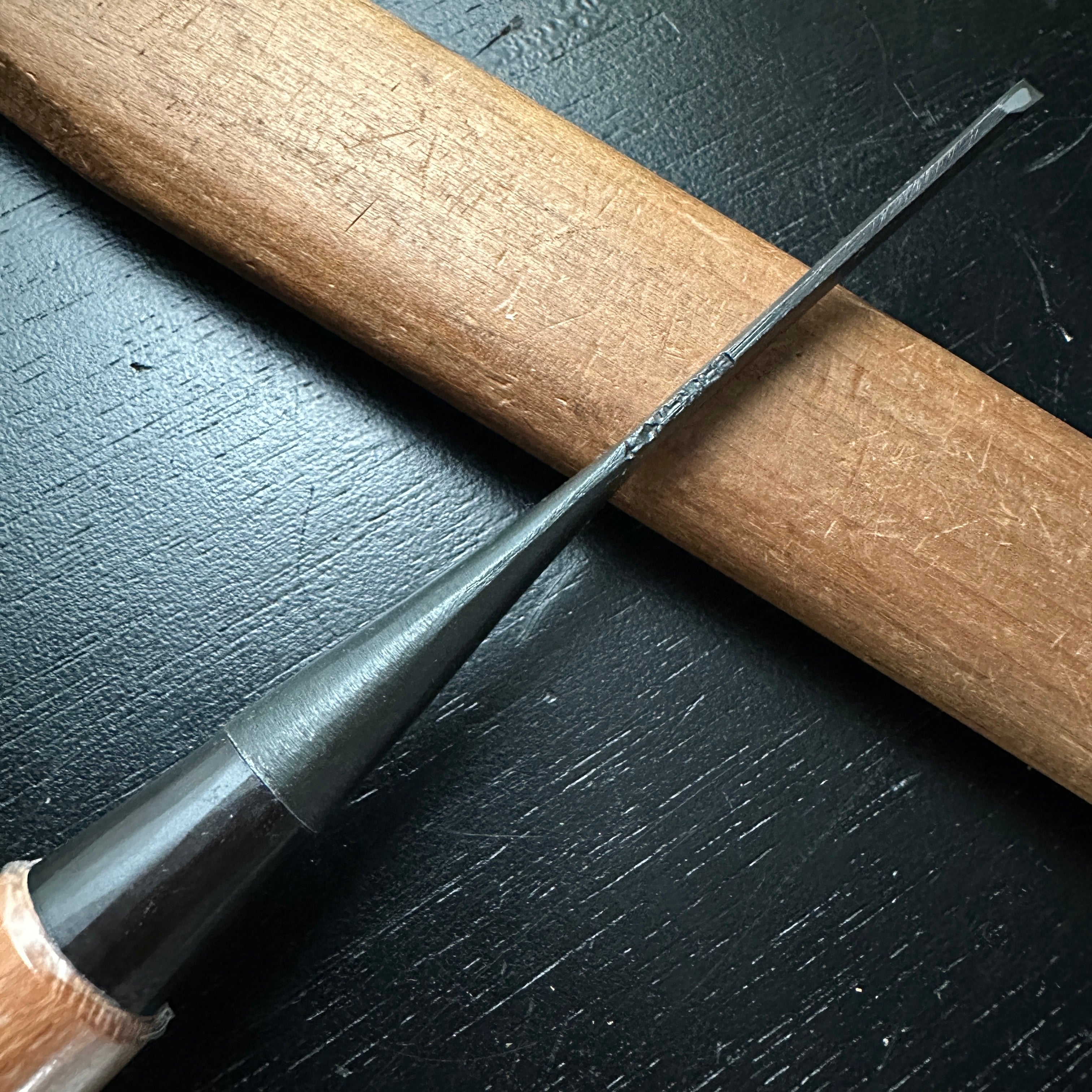 Tasai Bench chisels (Oirenomi) with blue steel 田斎作 黒仕上 追入鑿 3mm