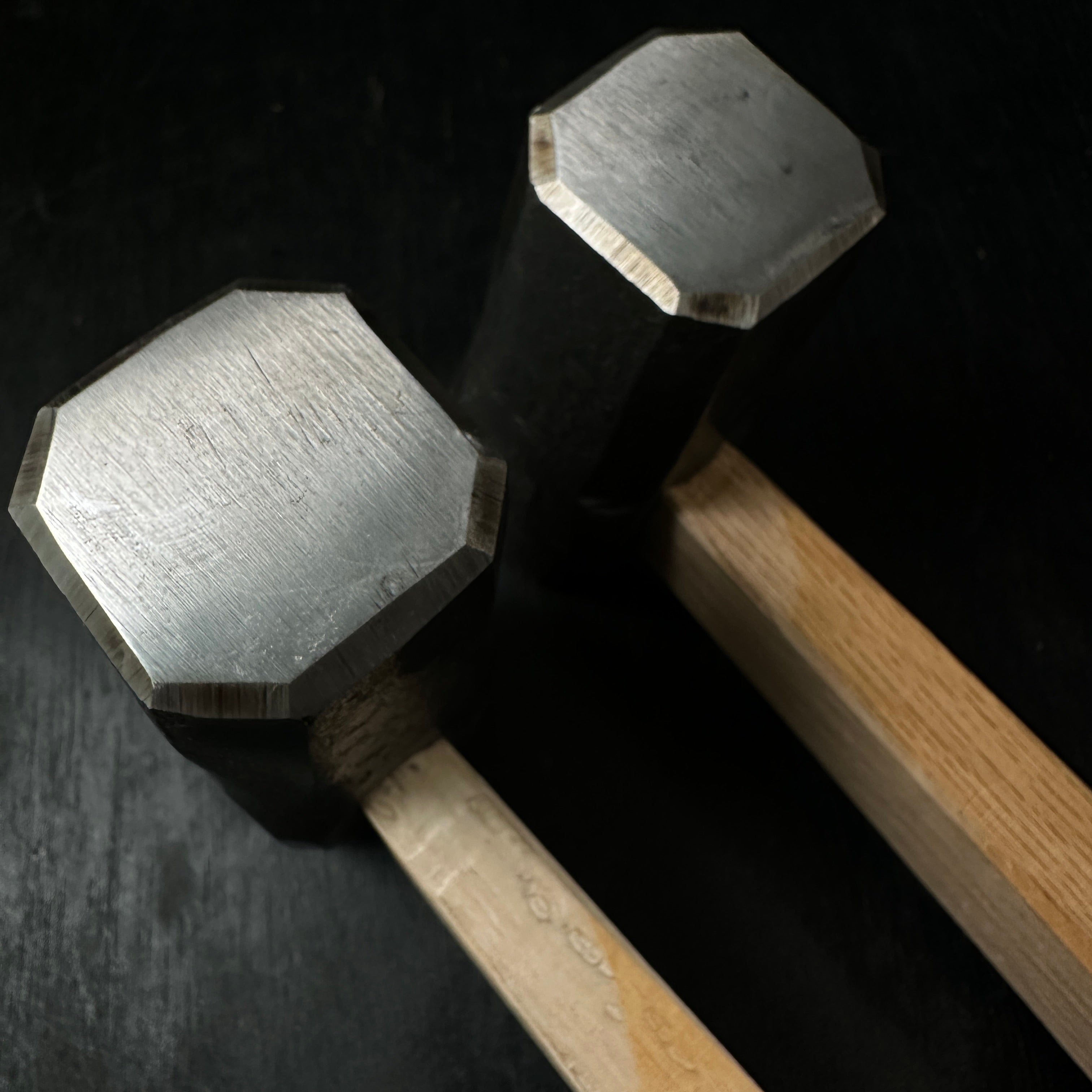 #1 Hand made Japanese Blacksmith tools Hammer(Hitsukuri-Tsuchi) 鍛冶屋道具 火造槌 八角曲り柄付